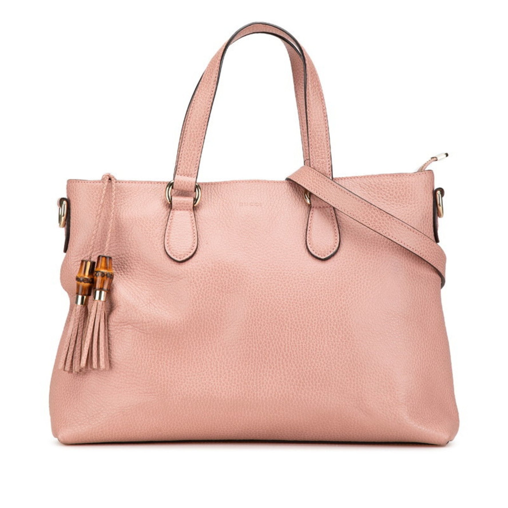 Gucci Bamboo Handbag Shoulder Bag Pink Leather Women's GUCCI