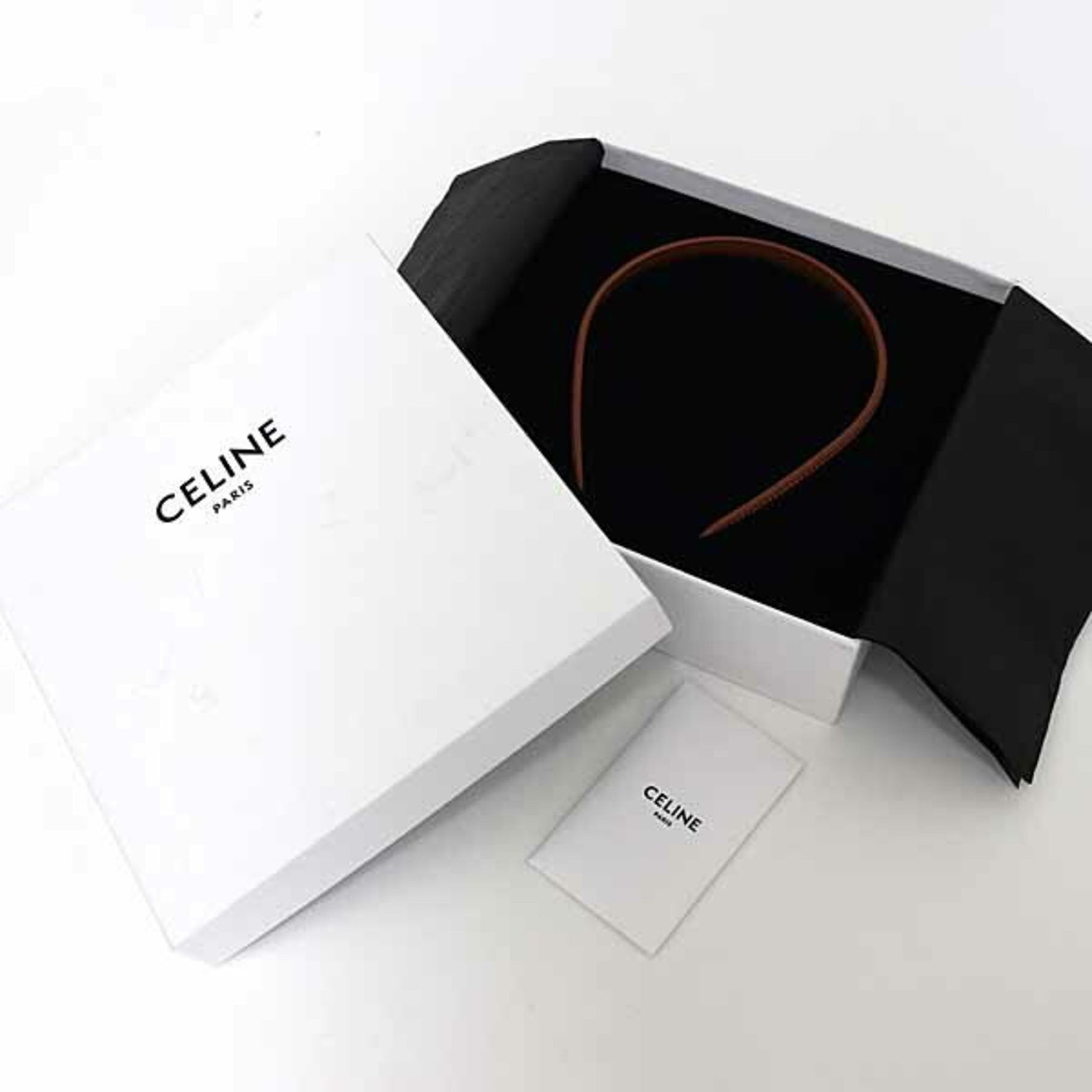 Celine Triomphe Headband, Leather