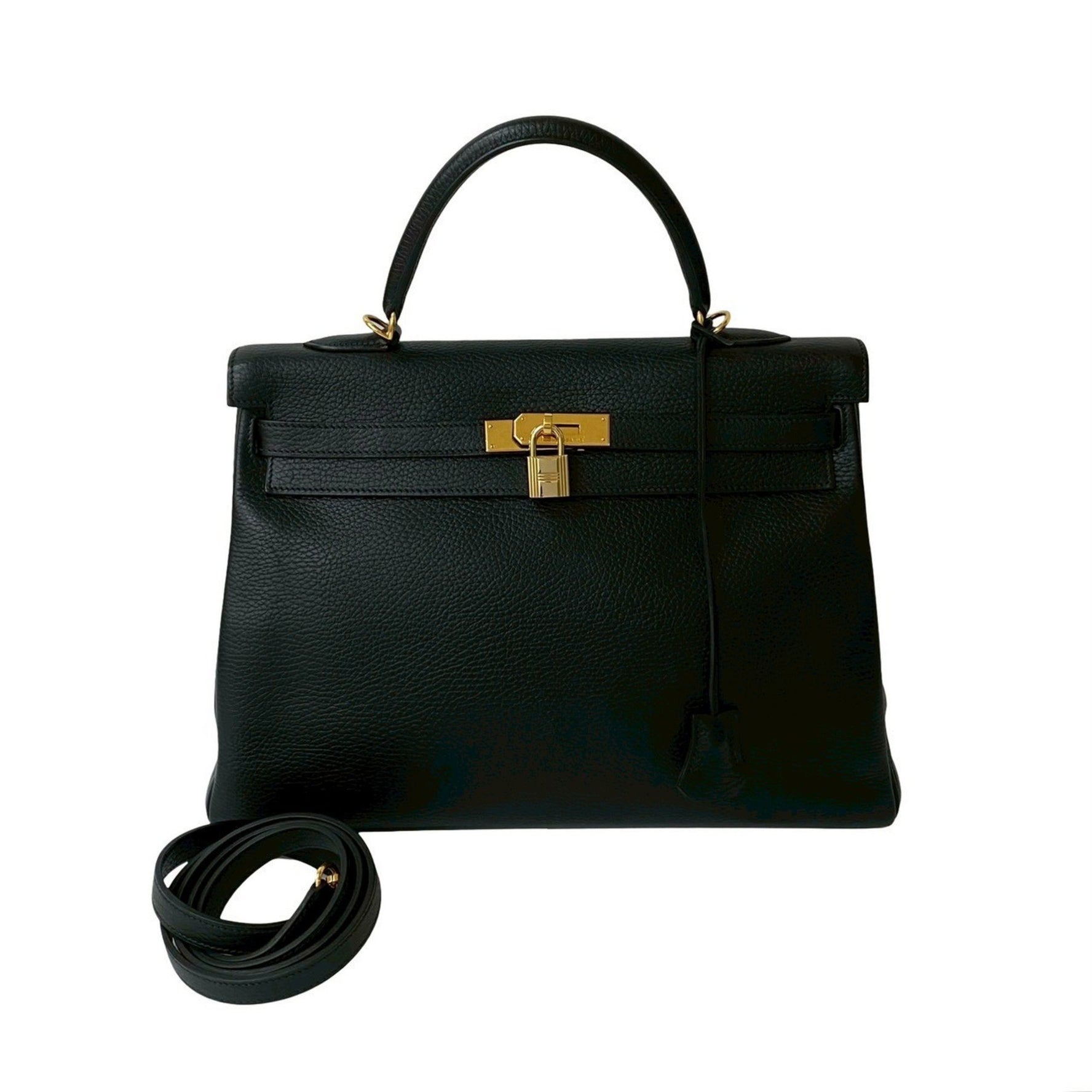 □G Stamp HERMES Kelly 35 Ardennes Leather Handbag/Shoulder Bag 646-4