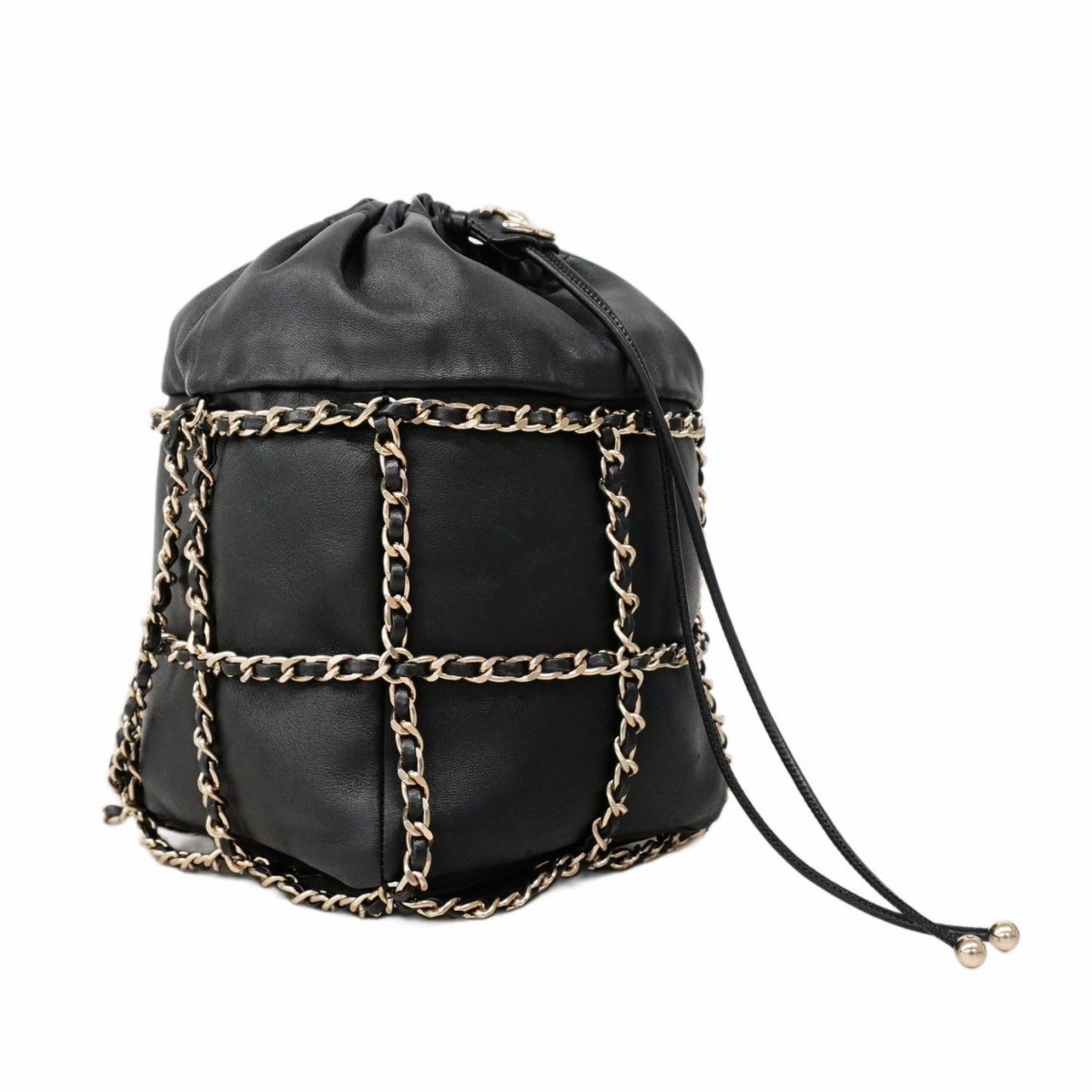 Chanel Shoulder Bag Chain Lambskin Champagne