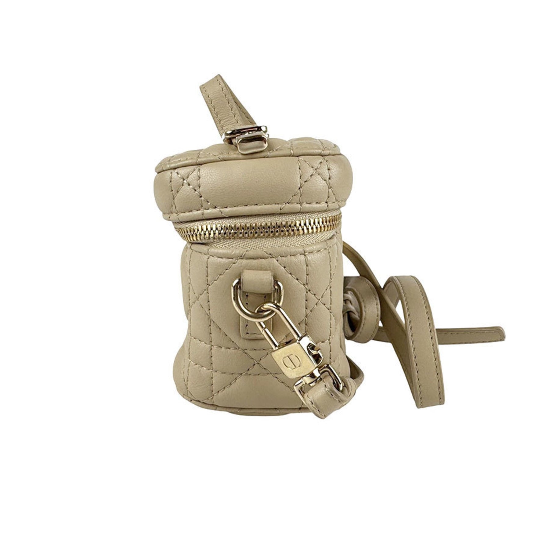 Christian Dior Micro Vanity Handbag Shoulder Bag in and Gold Leather
