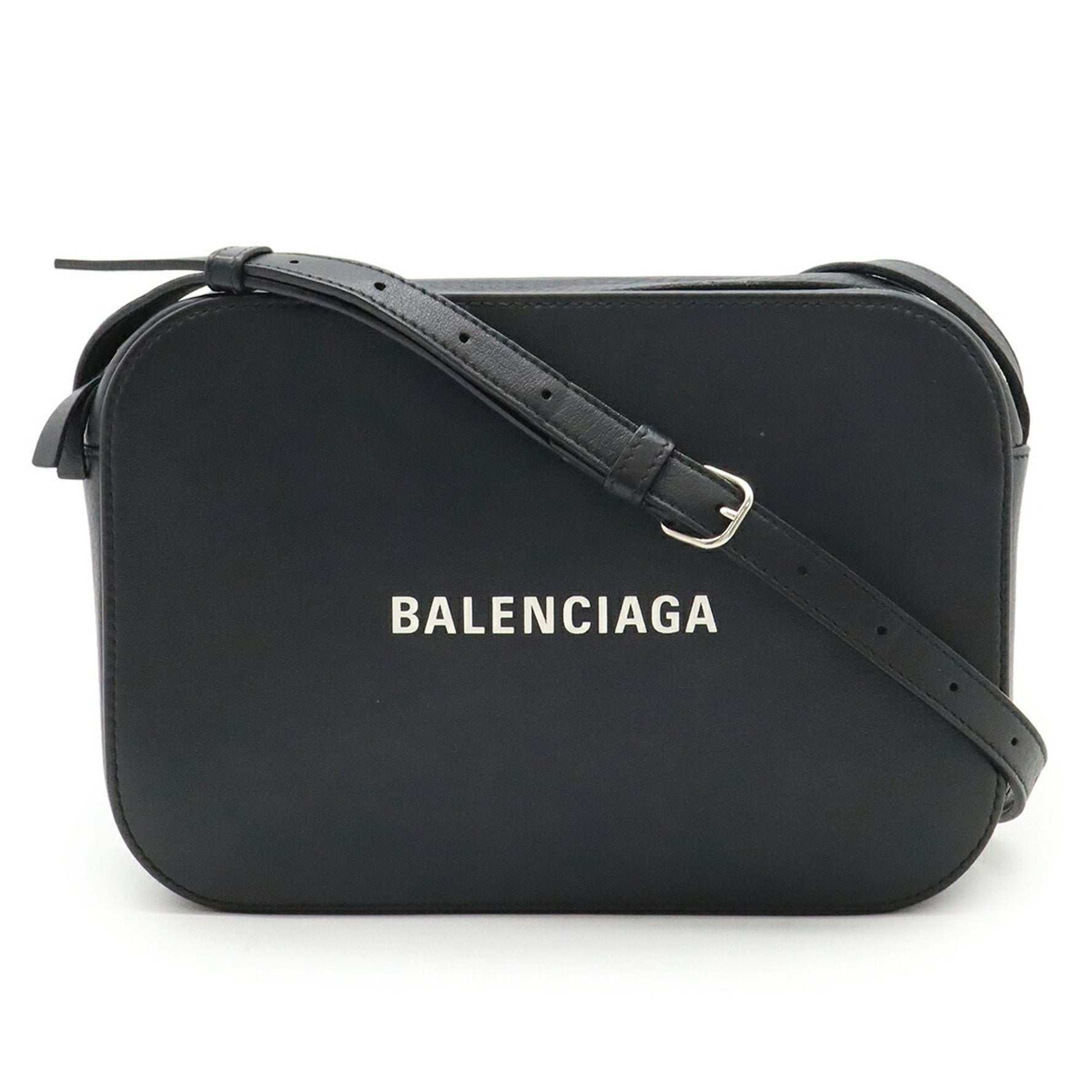 BALENCIAGA EVERYDAY Camera Bag S Shoulder Pochette Leather Black