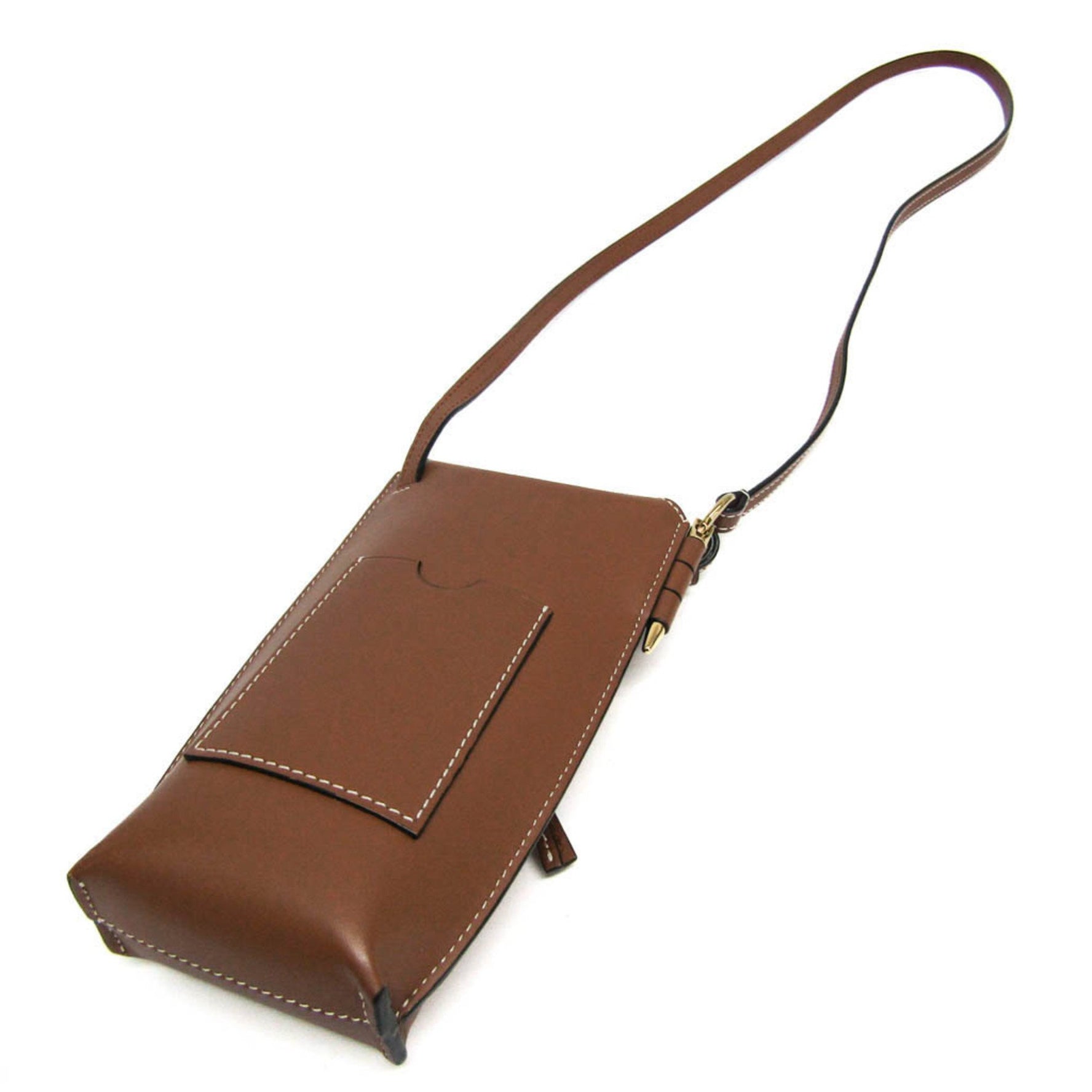 Loewe Gate Pocket C650Z42X34 Women's Leather Shoulder Bag Dark Brown