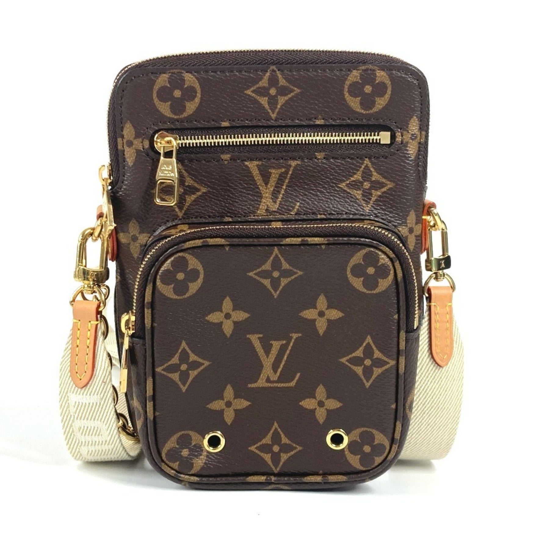 Louis Vuitton Monogram Utility Crossbody Pochette Chain Bag Handbag Shoulder Canvas Men's Like New
