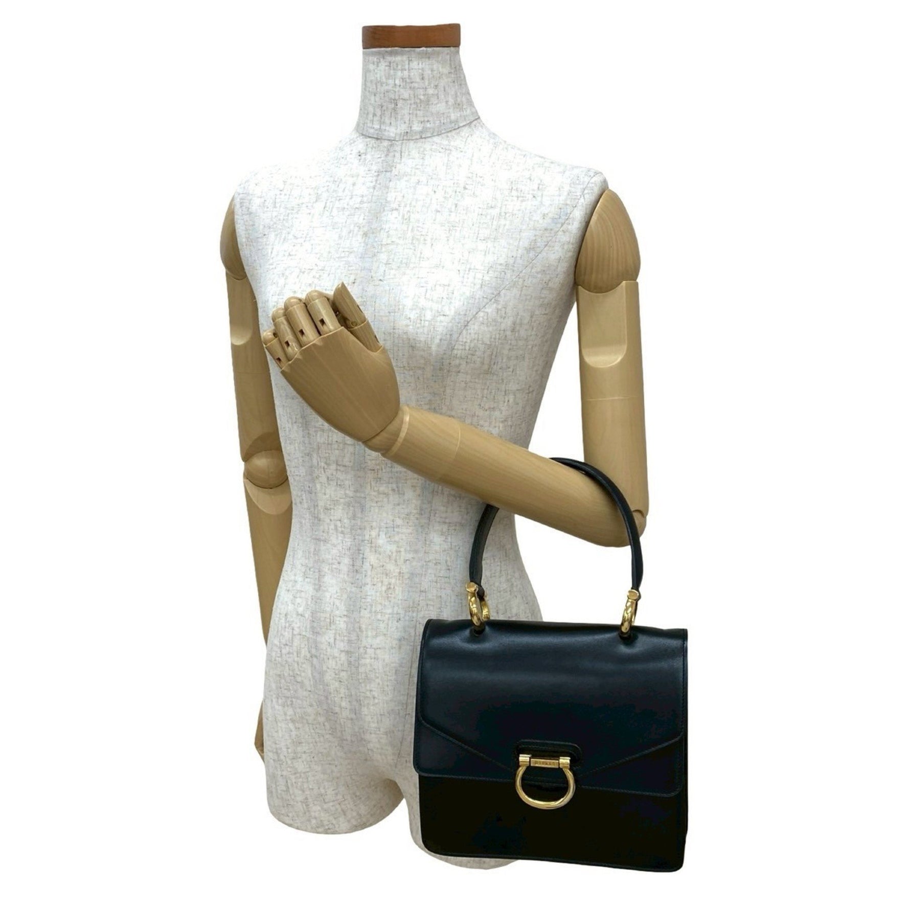 CELINE Logo Hardware Calfskin Leather Genuine Handbag Mini Tote Bag 389-8