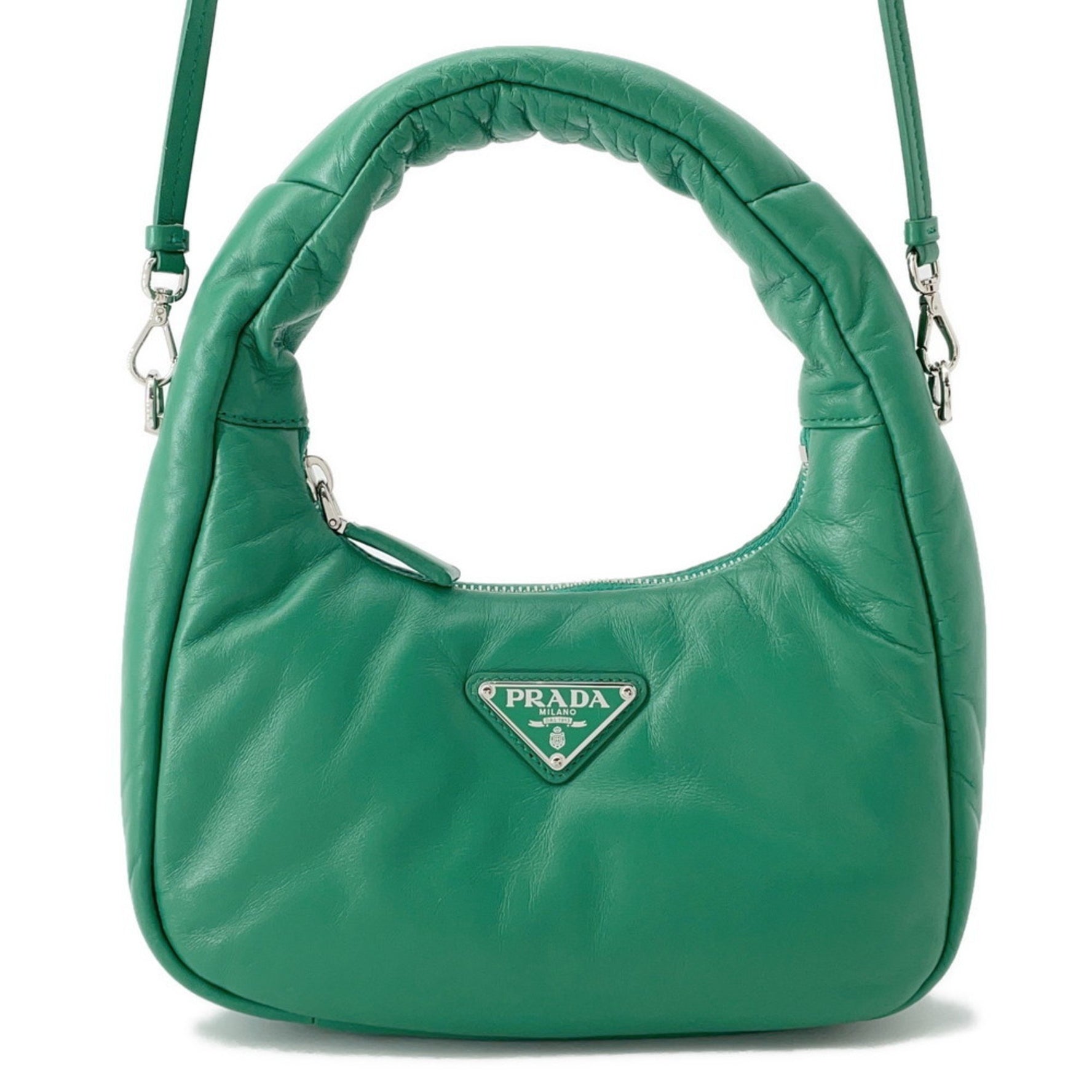 Prada handbag in soft padded leather with shoulder strap