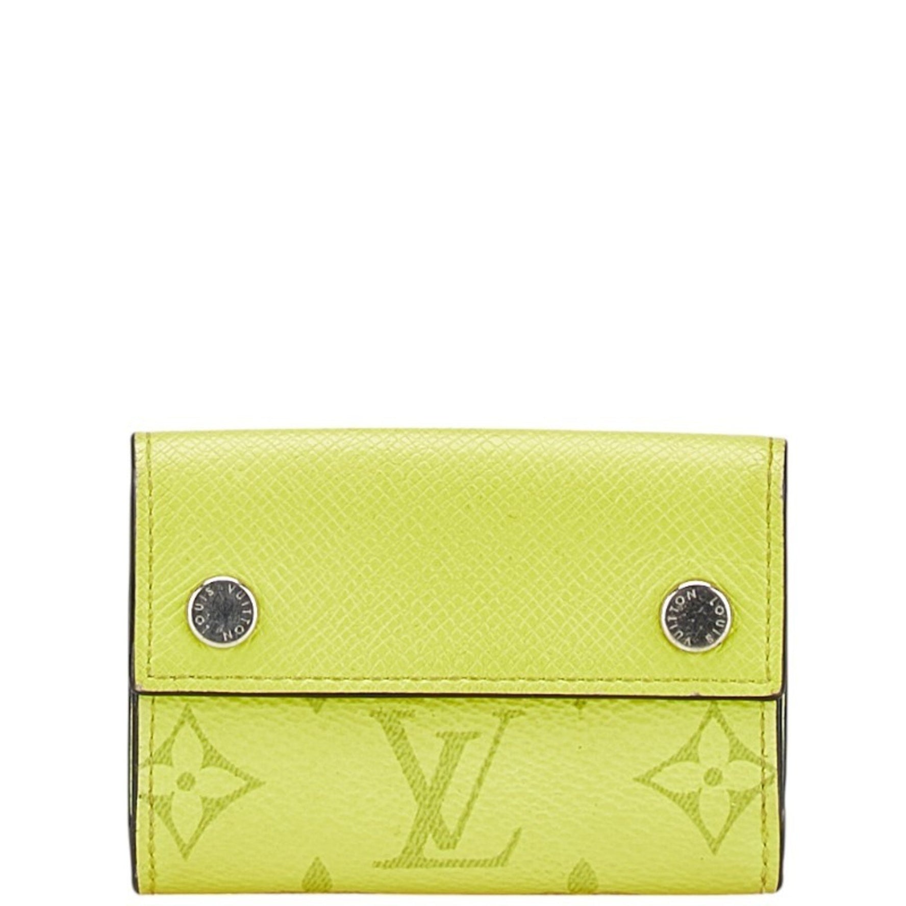 Louis Vuitton Taigarama Discovery Compact Wallet Tri-fold Jaune Yellow PVC Leather