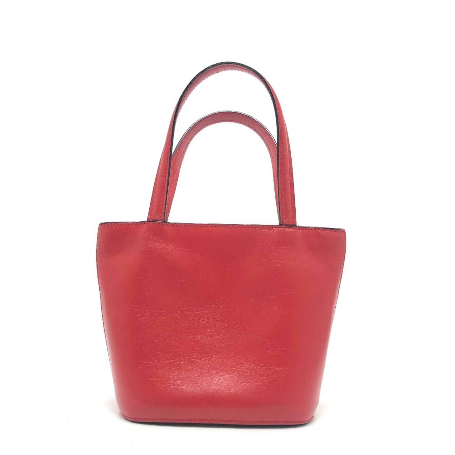 CELINE Mini Tote Handbag Leather Red
