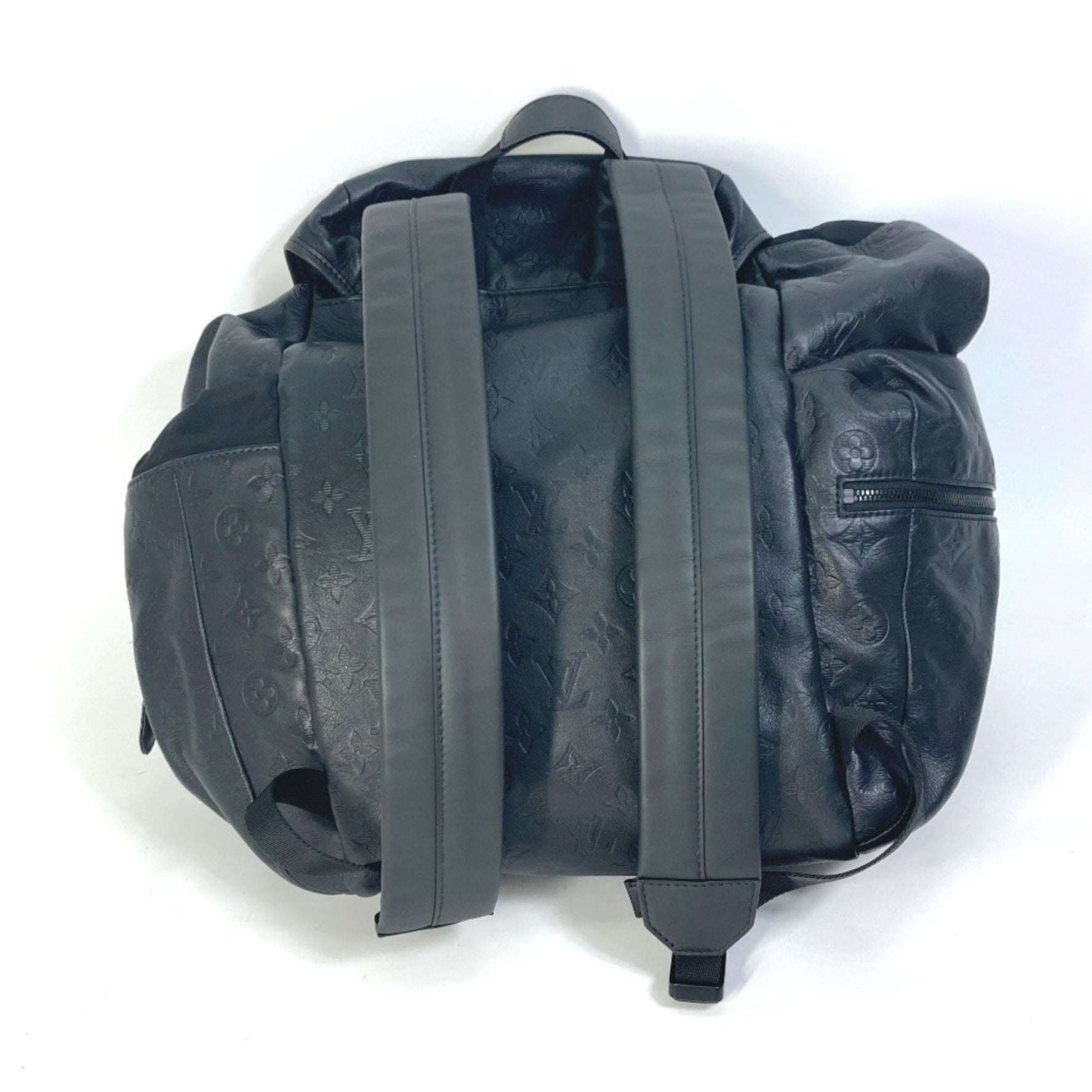 LOUIS VUITTON M43680 Monogram Shadow Discovery Backpack, Leather, Men's, Black