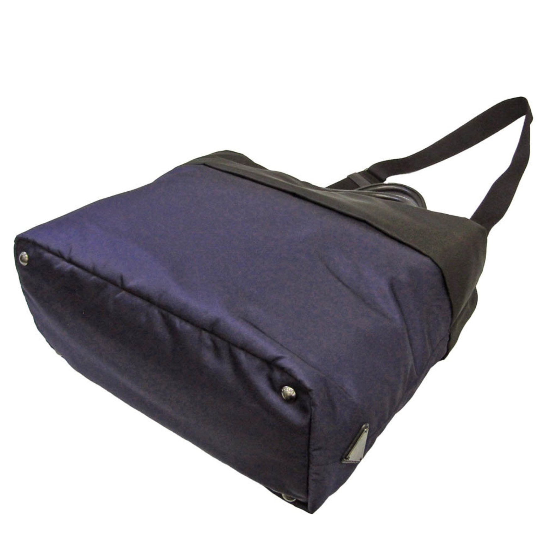 Prada TESSUTO DOUBLE Women,Men Leather,Nylon Handbag,Shoulder Bag Black,Navy