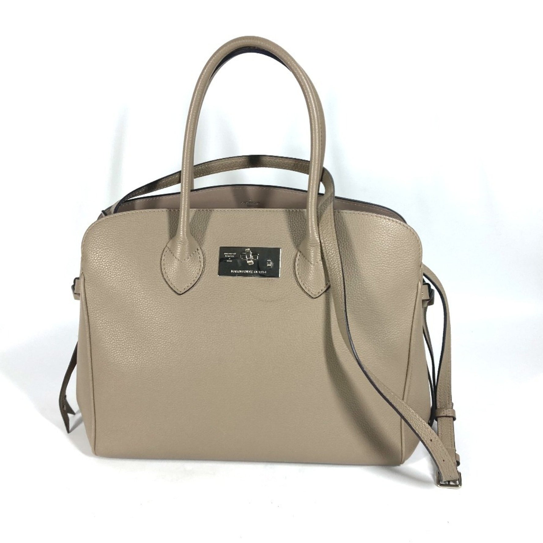 LOUIS VUITTON M51685 2-Way Bag, Mila MM Shoulder Handbag, Tote Taurillon Leather, Women's, Tourterelle, Gray