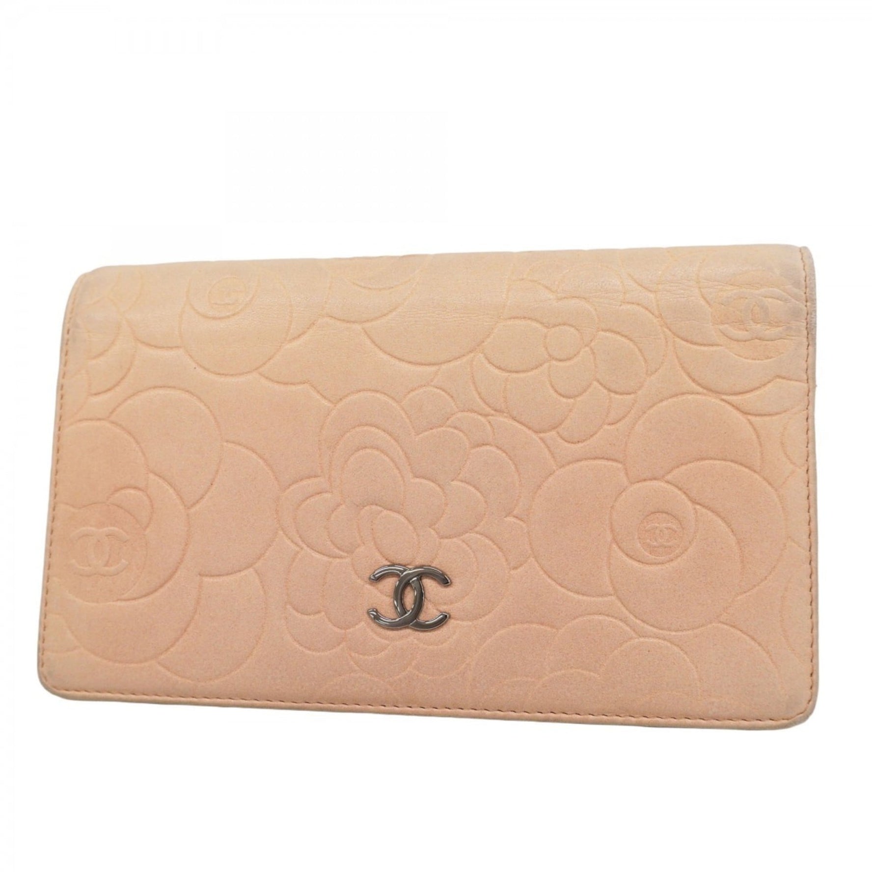 Chanel Camellia Lambskin Long Wallet