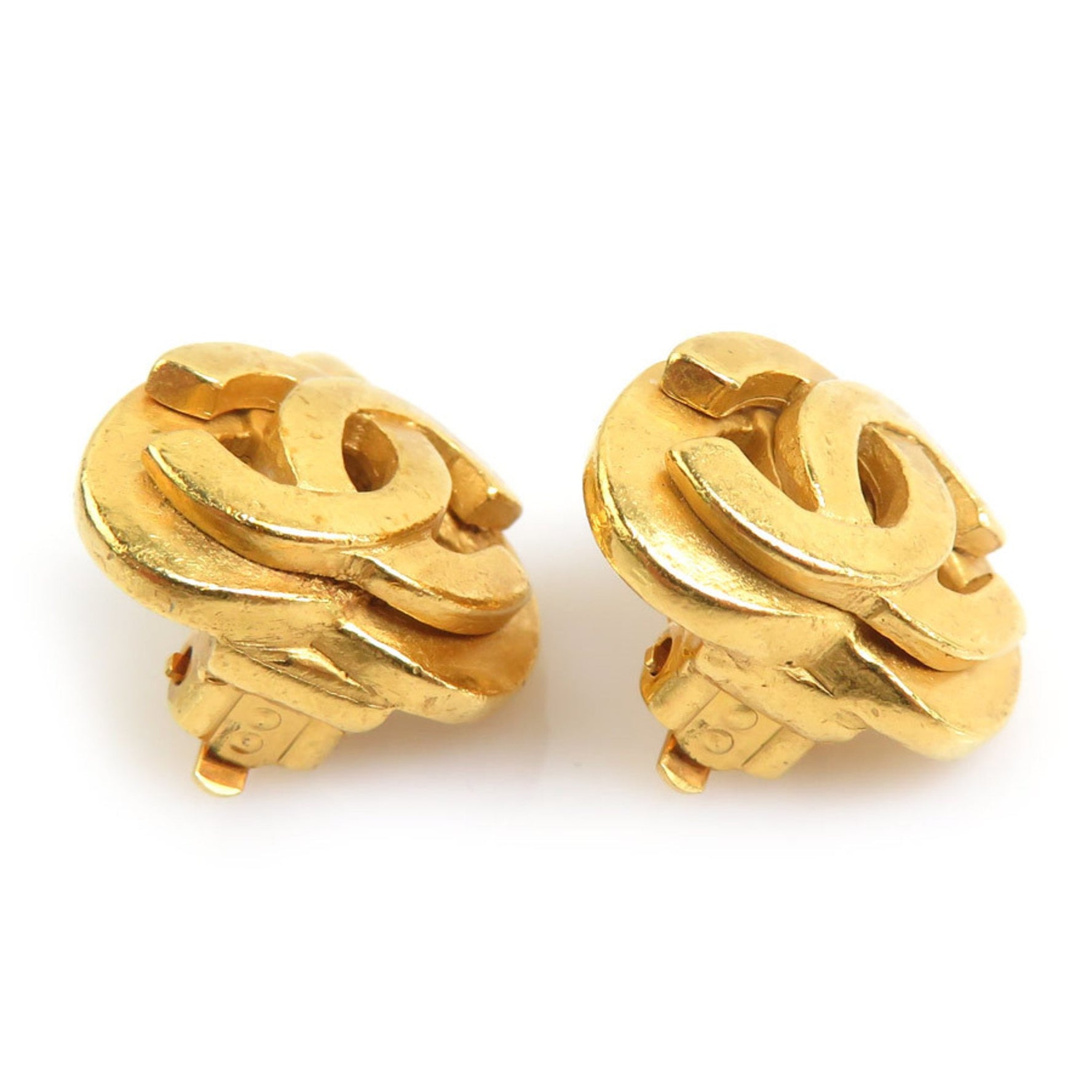 CHANEL Coco Mark Metal Earrings