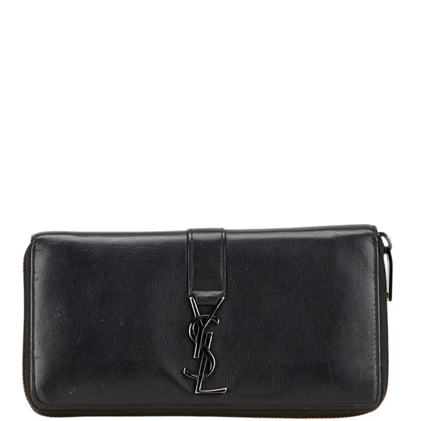 Saint Laurent YSL logo long wallet leather SAINT LAURENT