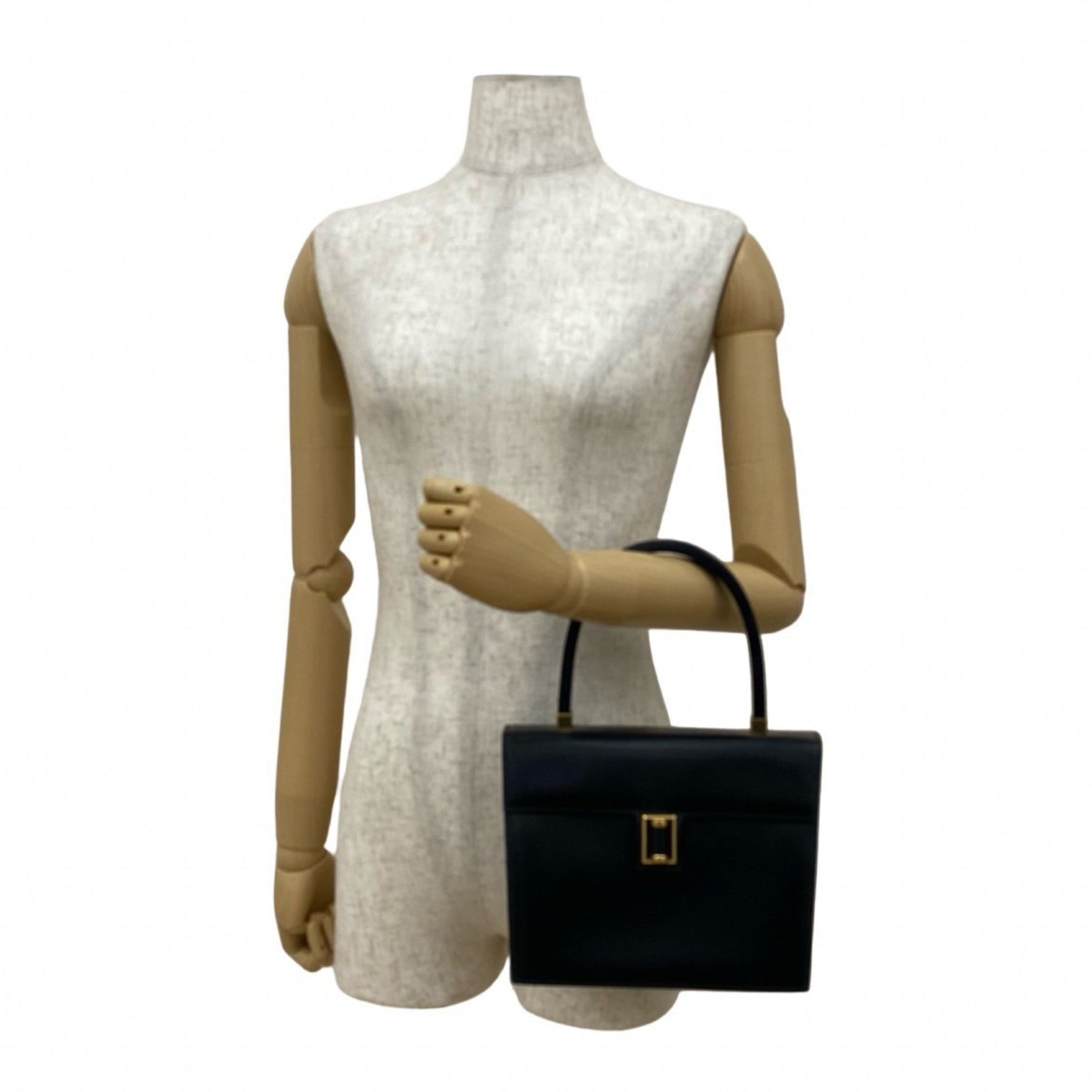 GUCCI Old Turnlock Leather Genuine Handbag Mini Tote Bag