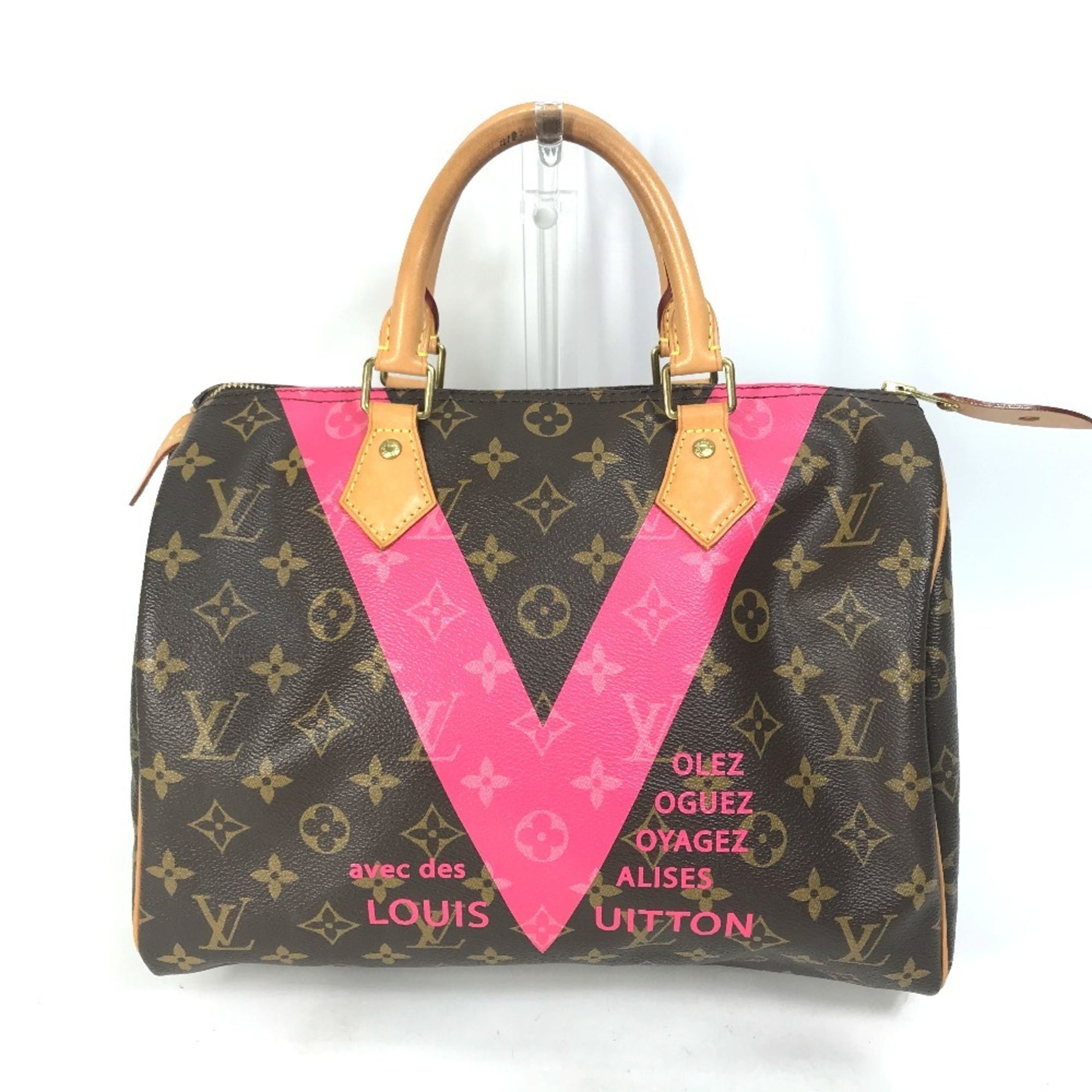 LOUIS VUITTON M41533 Monogram V Speedy 30 Handbag/Boston Bag in Canvas, Women's, Brown