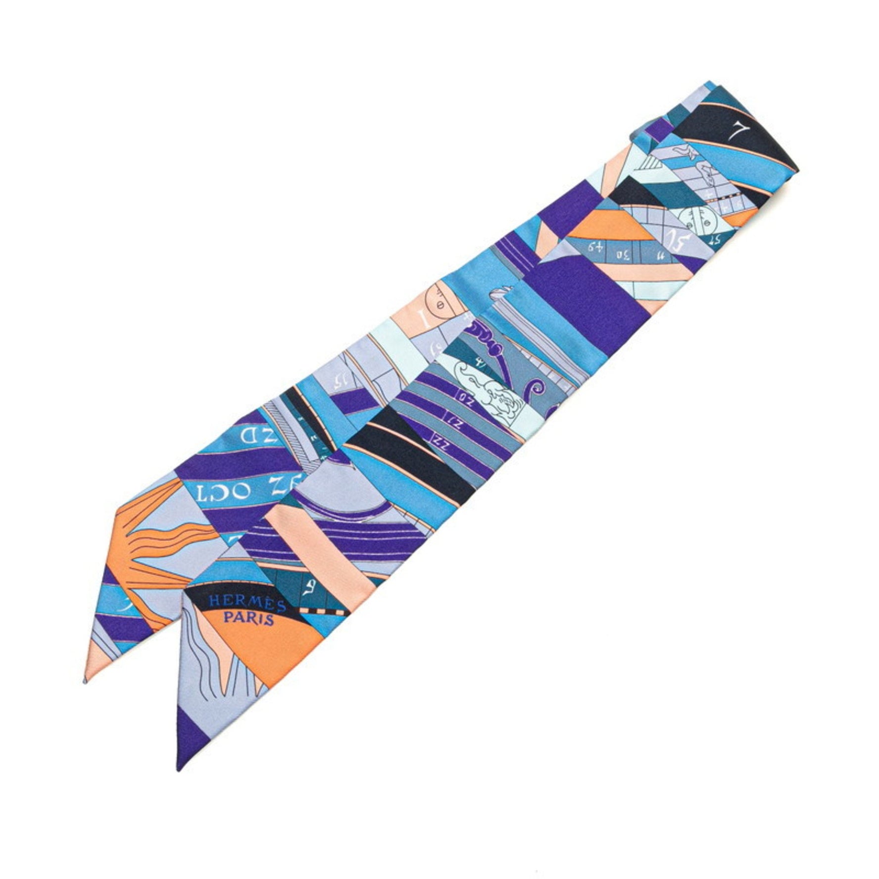 Hermes Hermès Twilly ASTROGIE NOUVELLE New Astrology Scarf, Blue Multicolor Silk