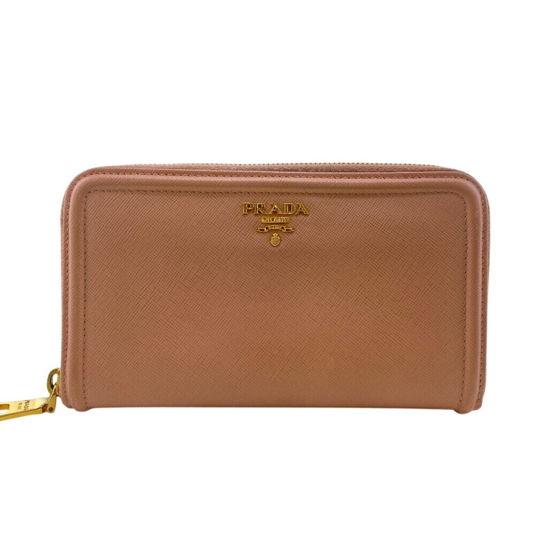 PRADA Round Saffiano Long Wallet in Pink