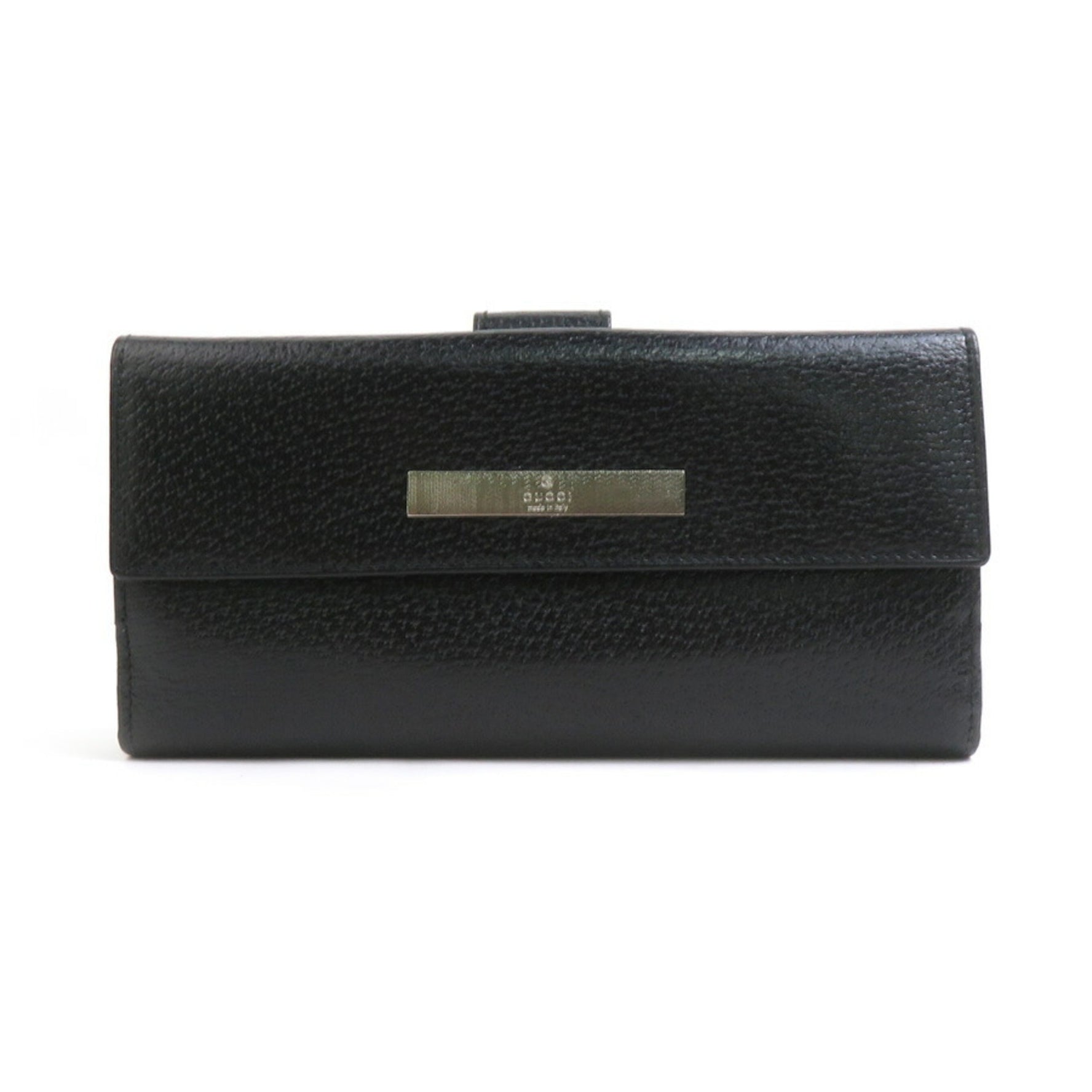 GUCCI Bi-fold long wallet Leather Silver Men's