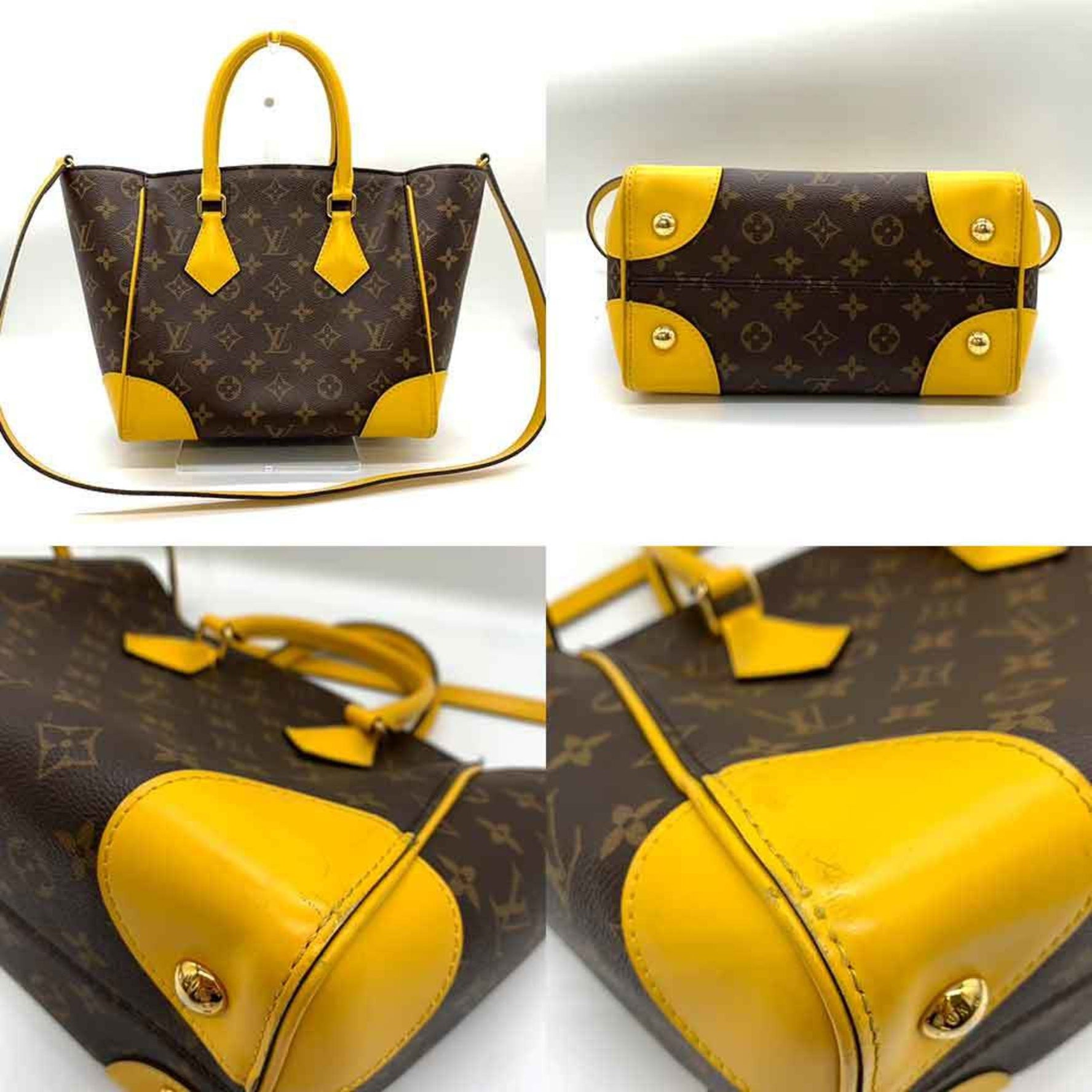 Louis Vuitton Bag Phoenix PM Brown x Yellow Jonquil Handbag Tote Shoulder Monogram Leather LOUISVUITTON