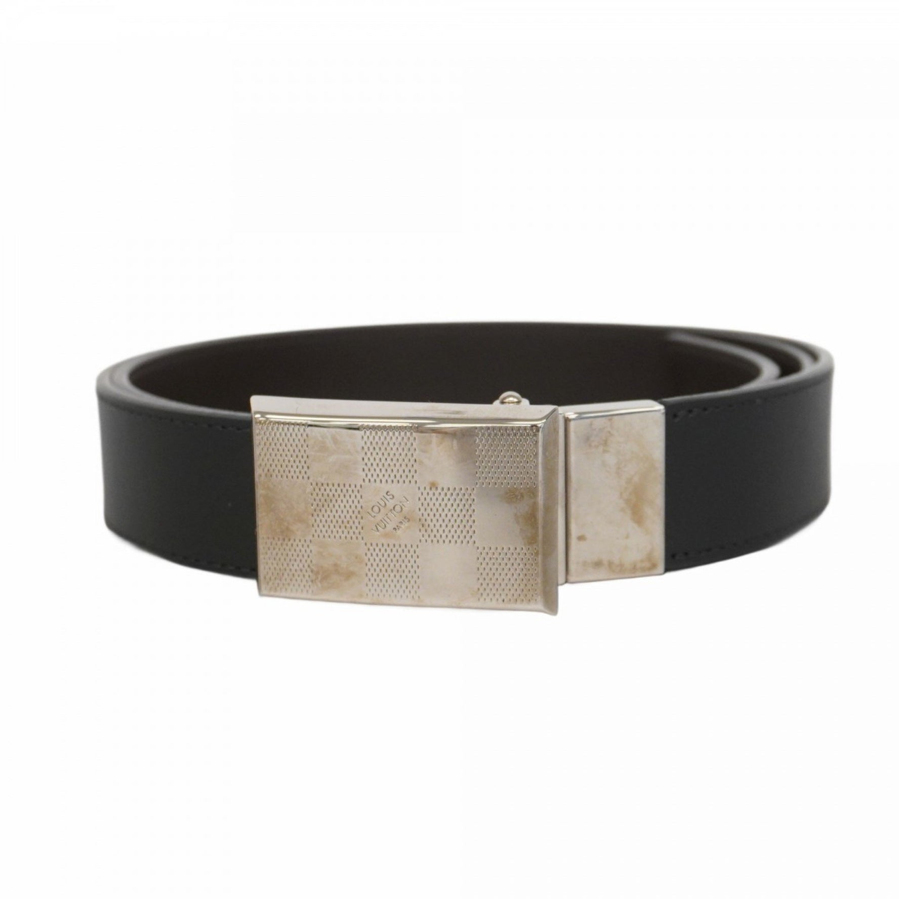 Louis Vuitton Damier Santur Lango Belt M6874 Black Men's