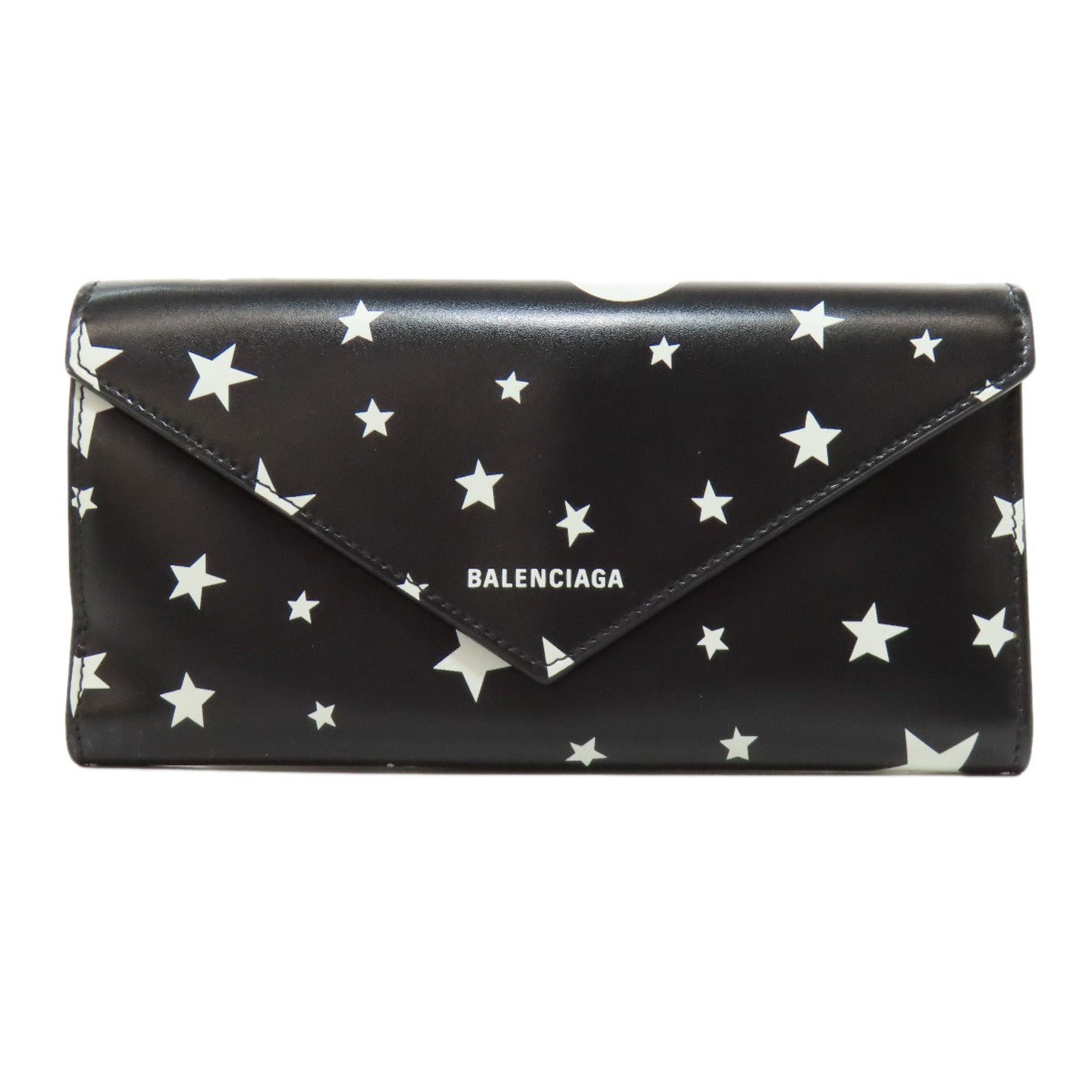 Balenciaga Star Motif Long Wallet Calfskin