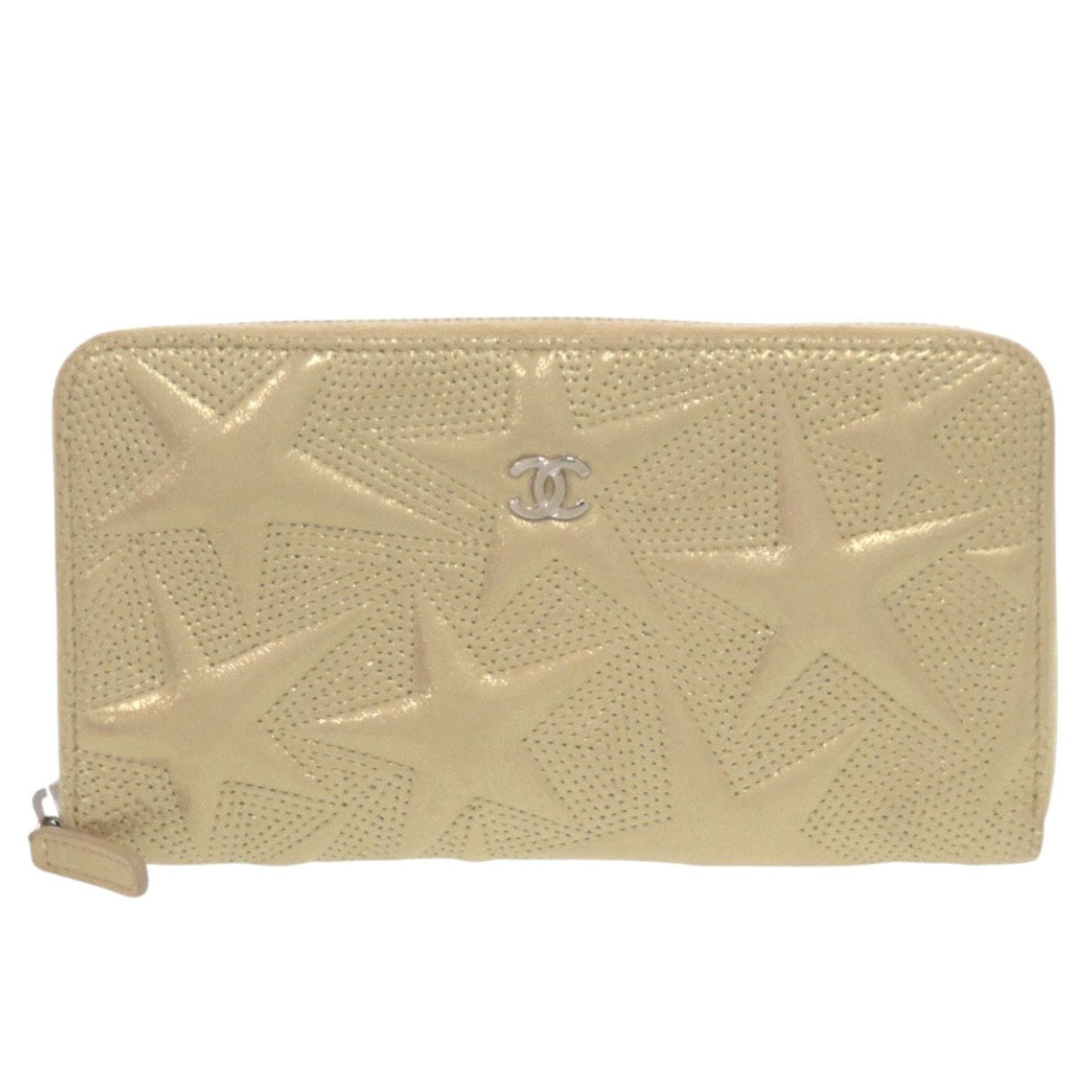 Chanel Star Embossed Leather Long Wallet 0074