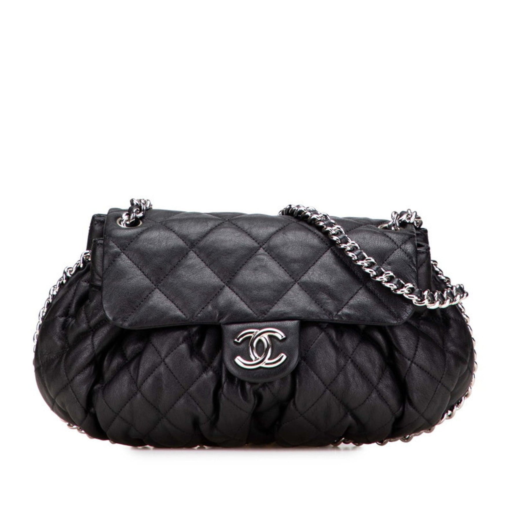 CHANEL Matelasse Chain Around Shoulder Bag Lambskin