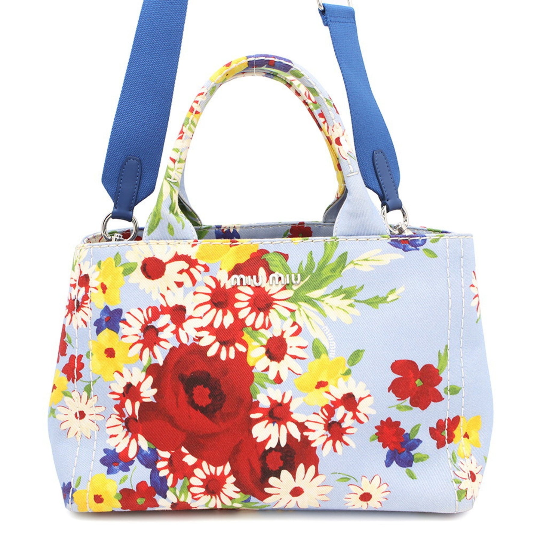 Miu Miu Miu Flower Canvas Handbag