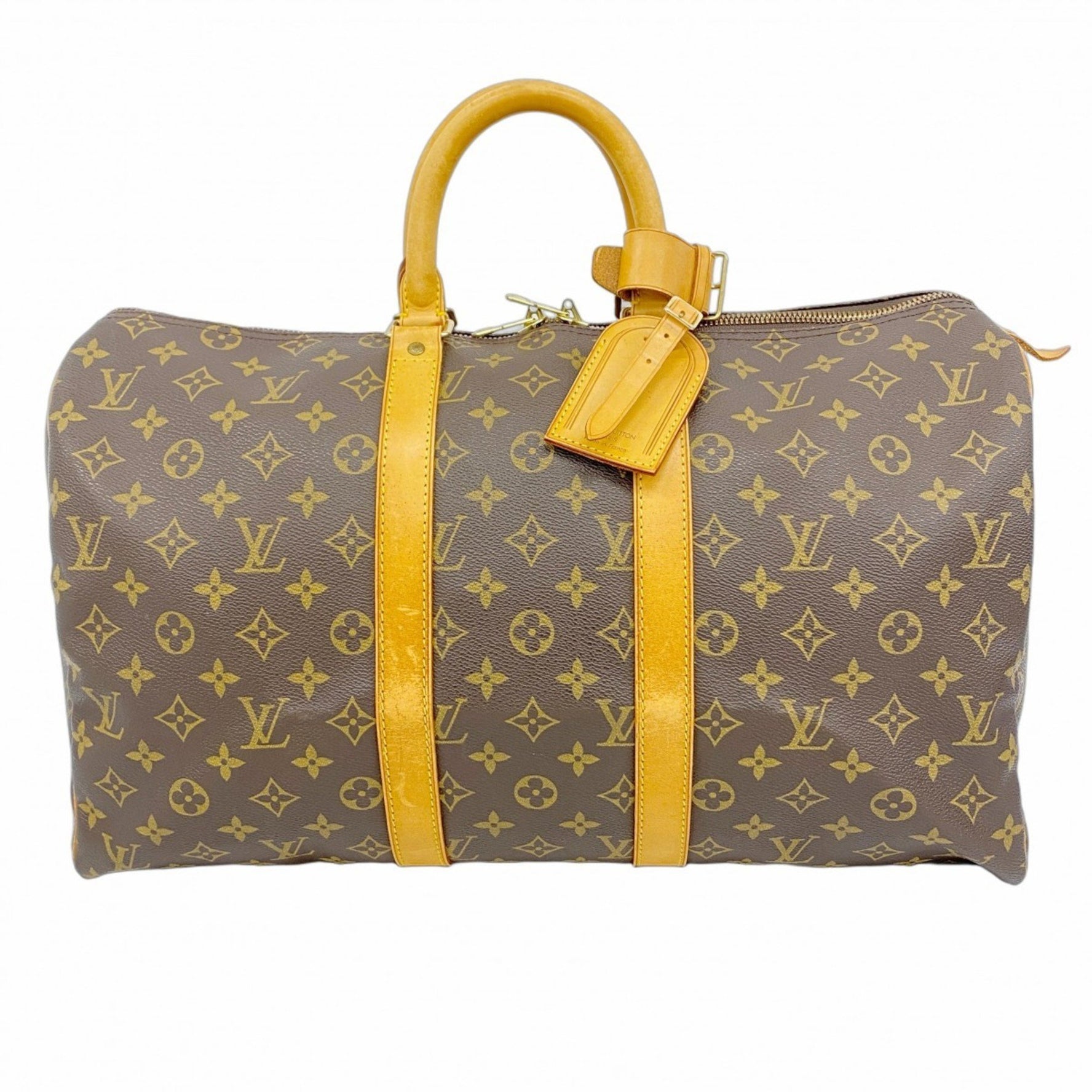 Louis Vuitton Monogram Keepall 45 Boston Bag M41428 Brown Men's and Women's