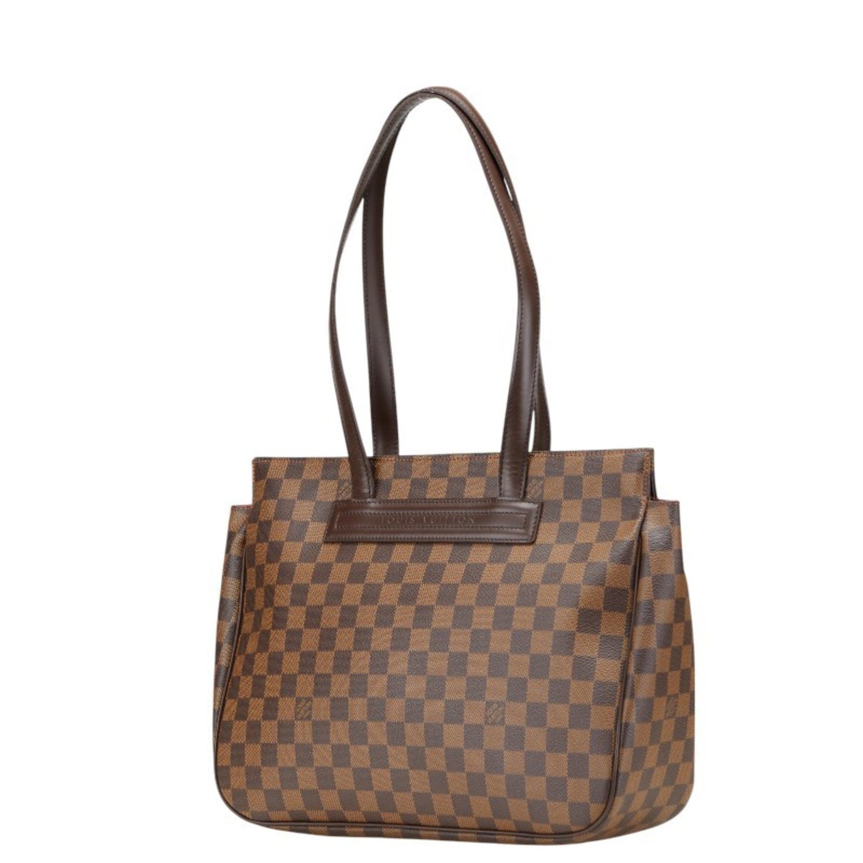 Louis Vuitton Damier Parioli PM Handbag Tote Bag Brown Leather LOUIS VUITTON