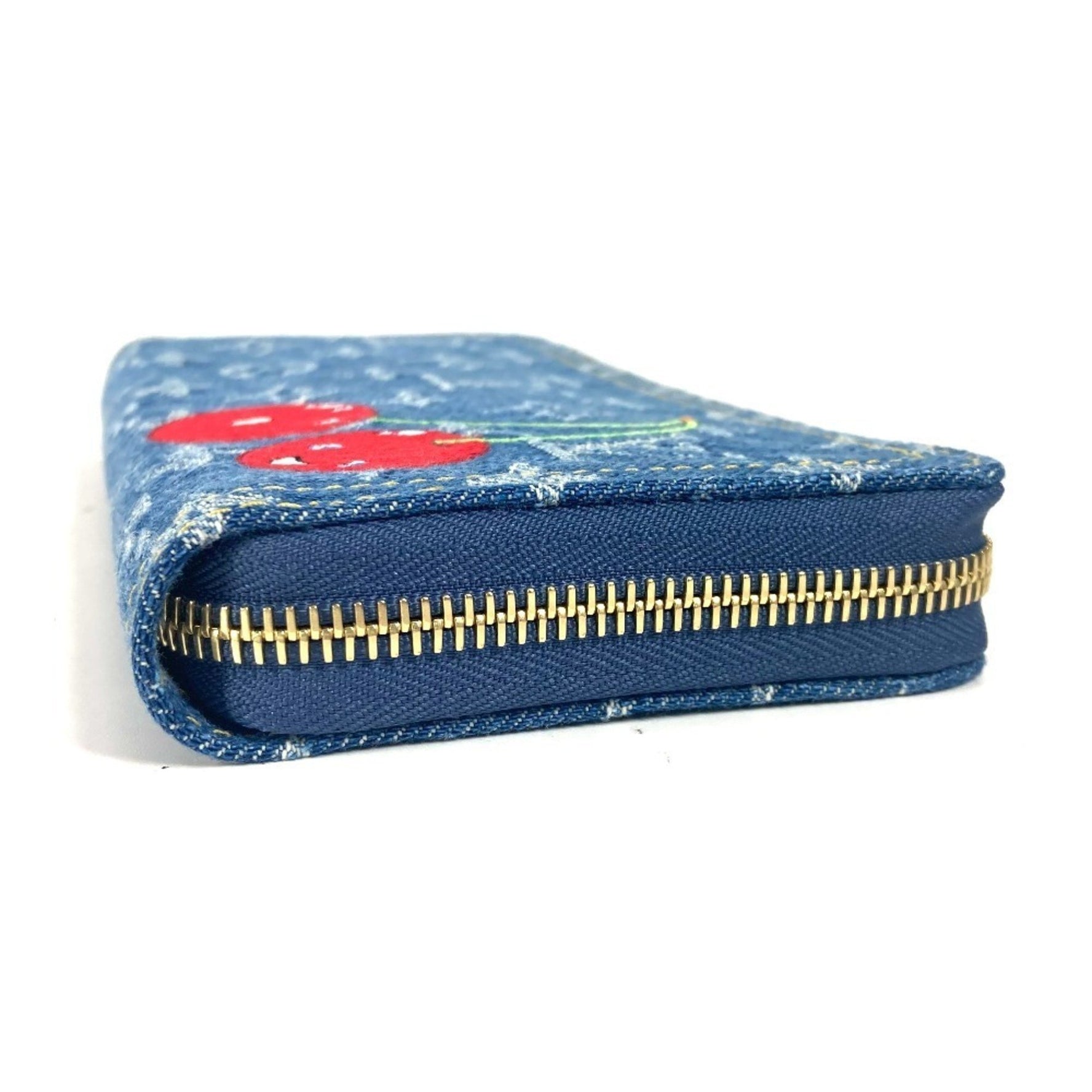 Louis Vuitton Takashi Murakami collaboration Monogram denim Cherry LV x TM Zippy Wallet Long wallet Round zipper
