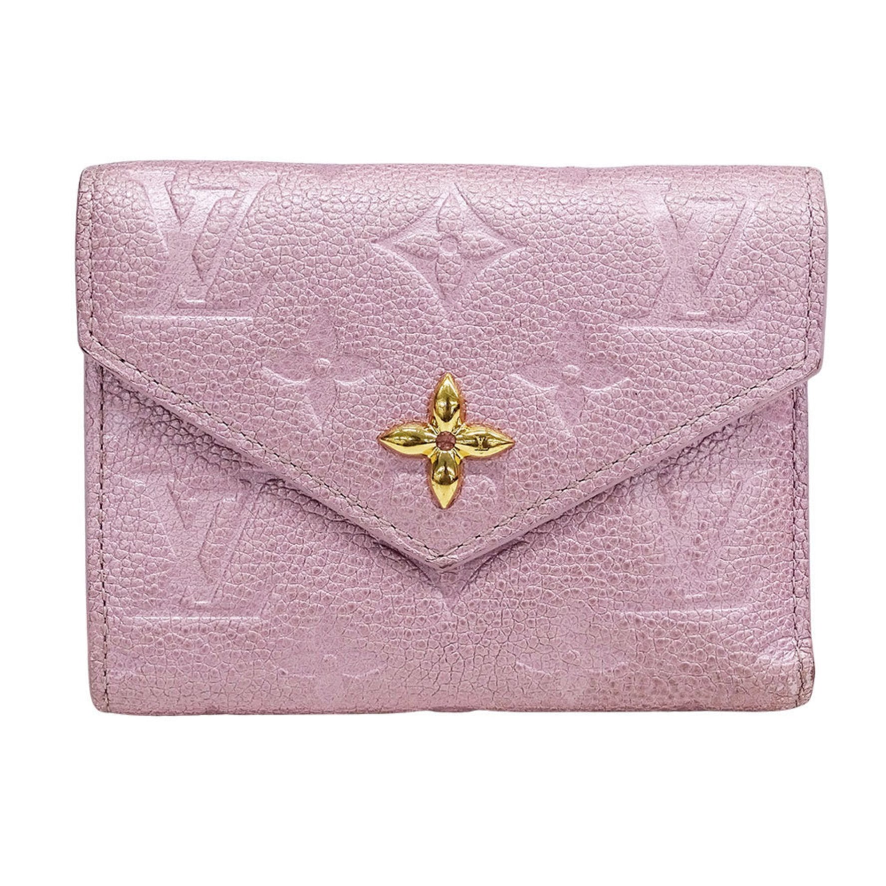 Louis Vuitton Monogram Empreinte Tri-fold Wallet, Portefeuille Victorine, Compact Wallet with Logo