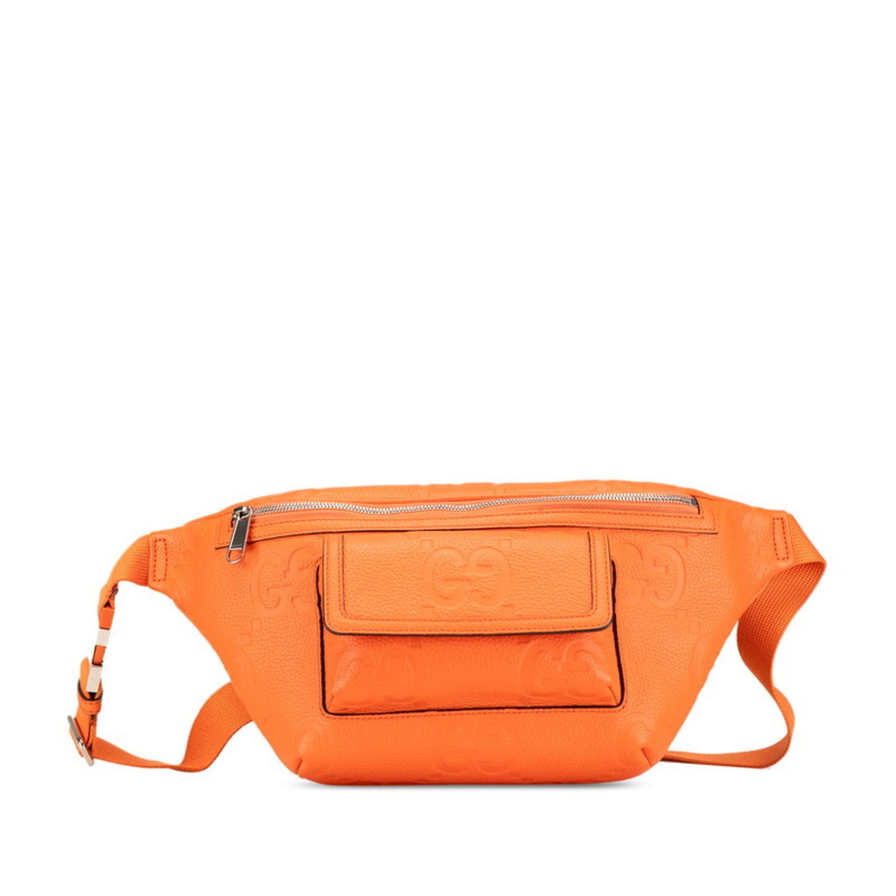Gucci Jumbo GG Body Bag Waist Orange Leather Women's GUCCI
