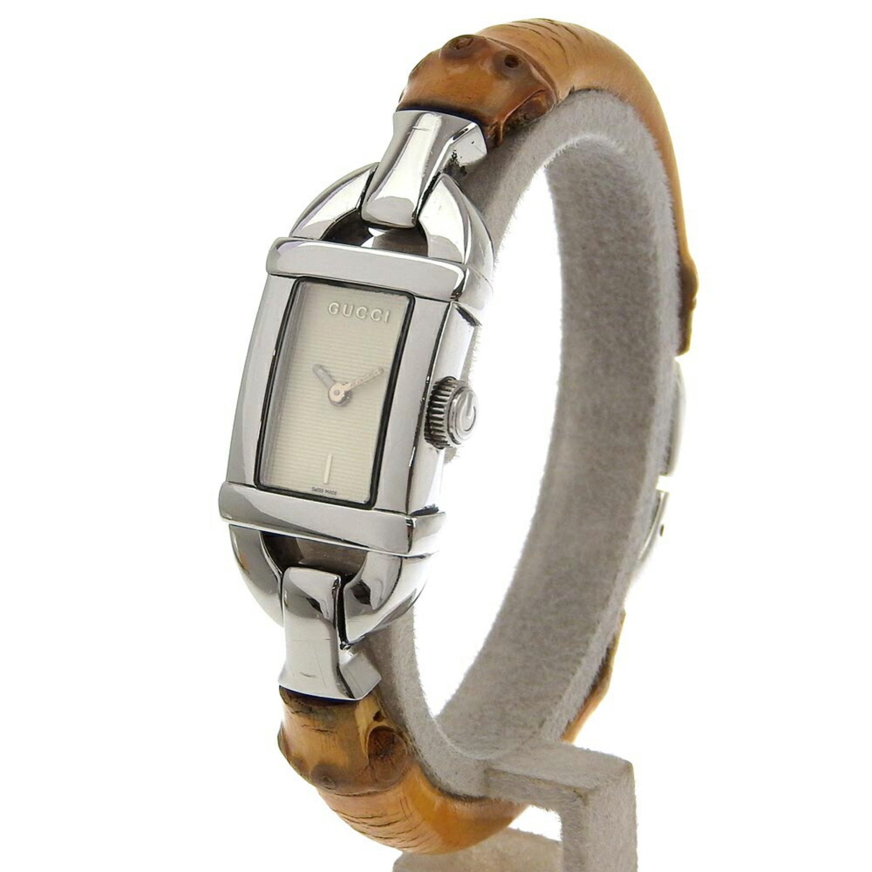 Gucci Watch 6800L Stainless Steel x Bamboo Quartz Analog Display Ivory Dial Women's I120224018
