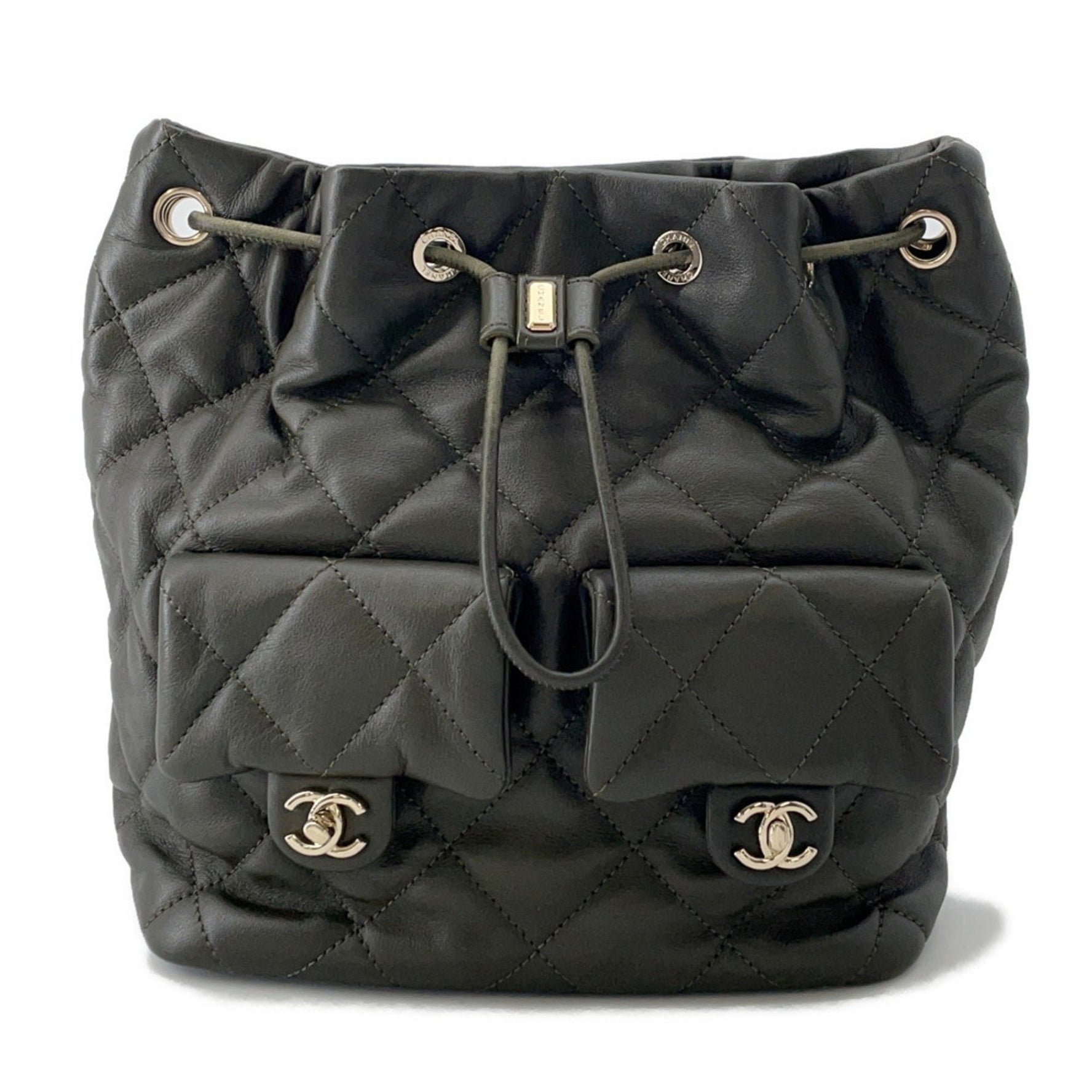 CHANEL Matelasse Coco Mark Lambskin Backpack Bag