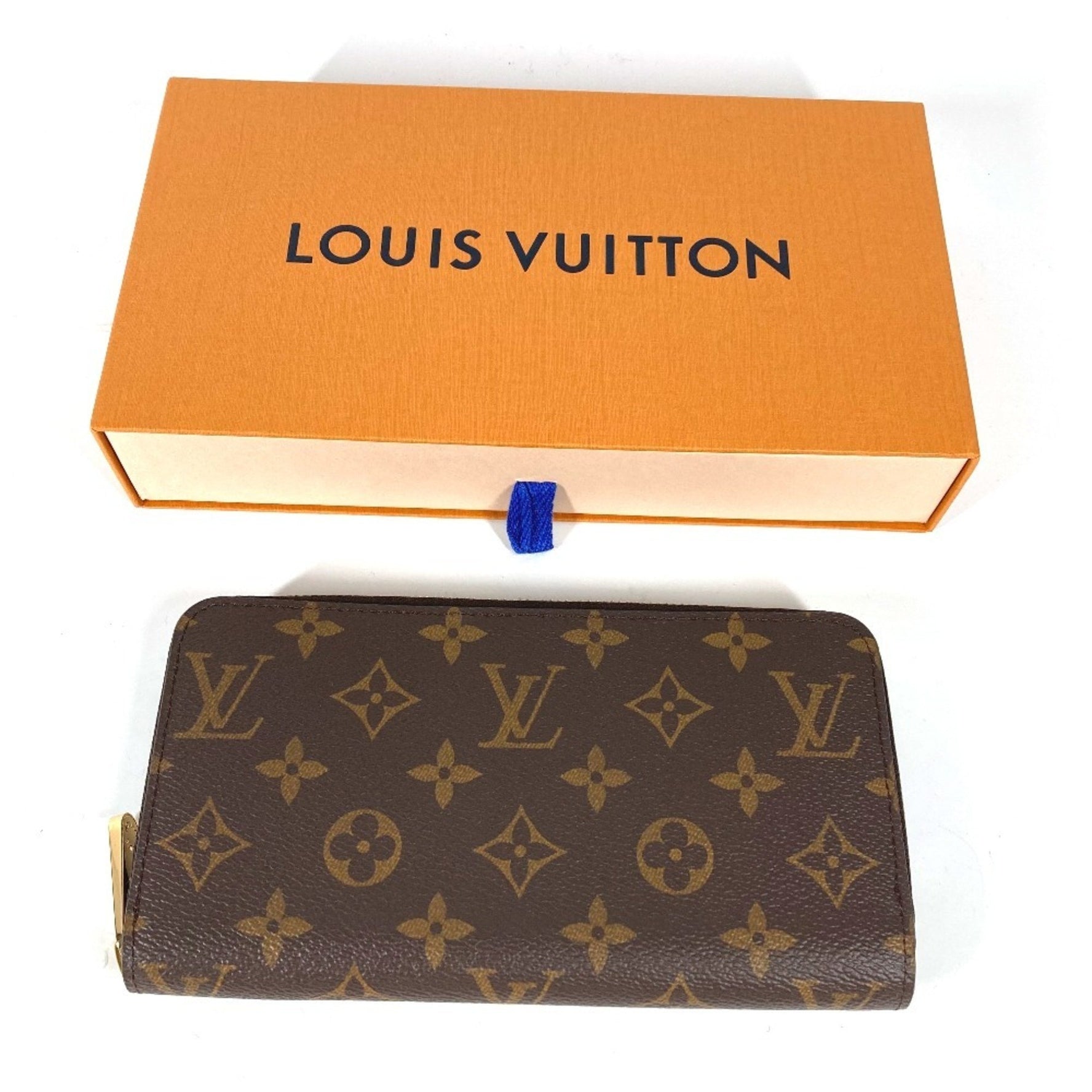 LOUIS VUITTON M42616 Monogram Zippy Wallet, Round Zip Long Canvas, Women's, Brown, Like New