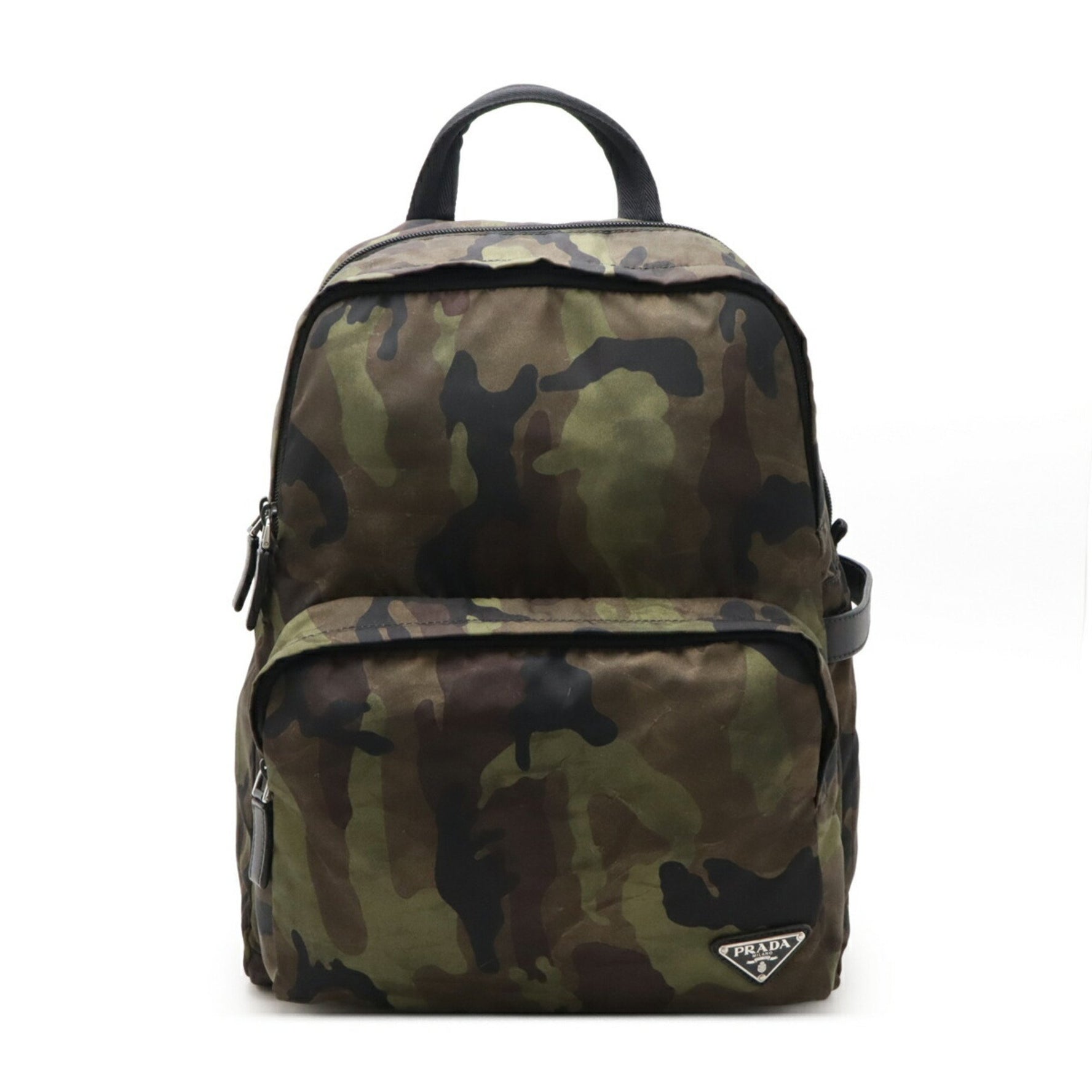 PRADA Prada Triangle Backpack Camouflage Pattern Nylon Green Multicolor VZ0051