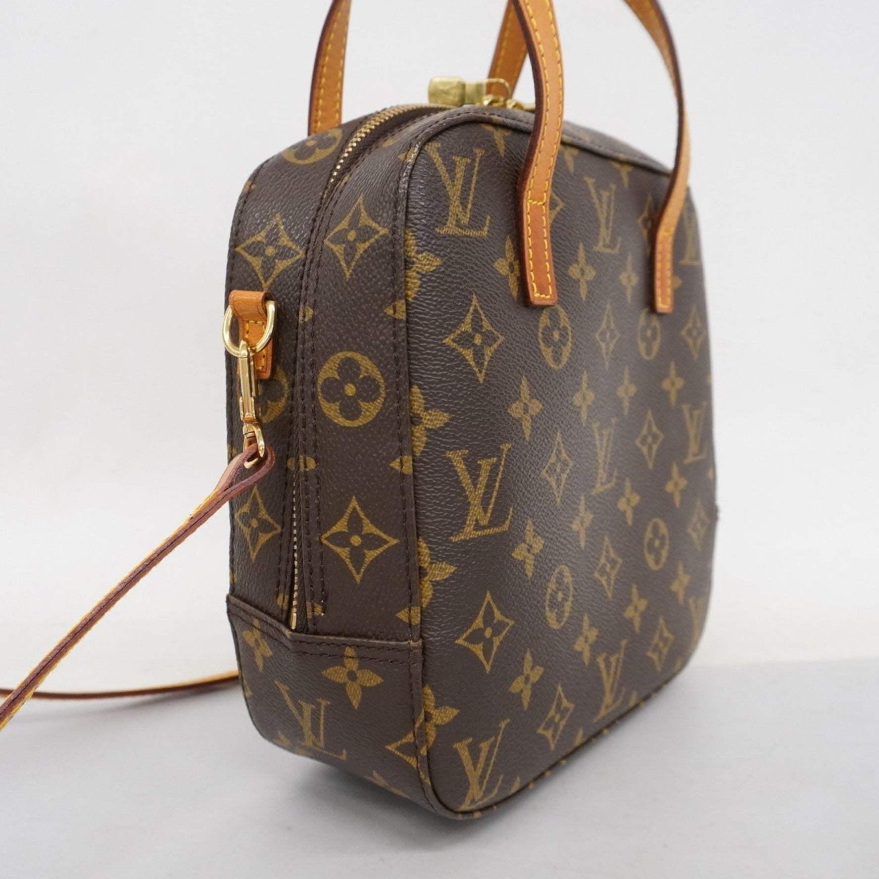 Louis Vuitton Monogram Spontini Handbag M47500 Brown Women's