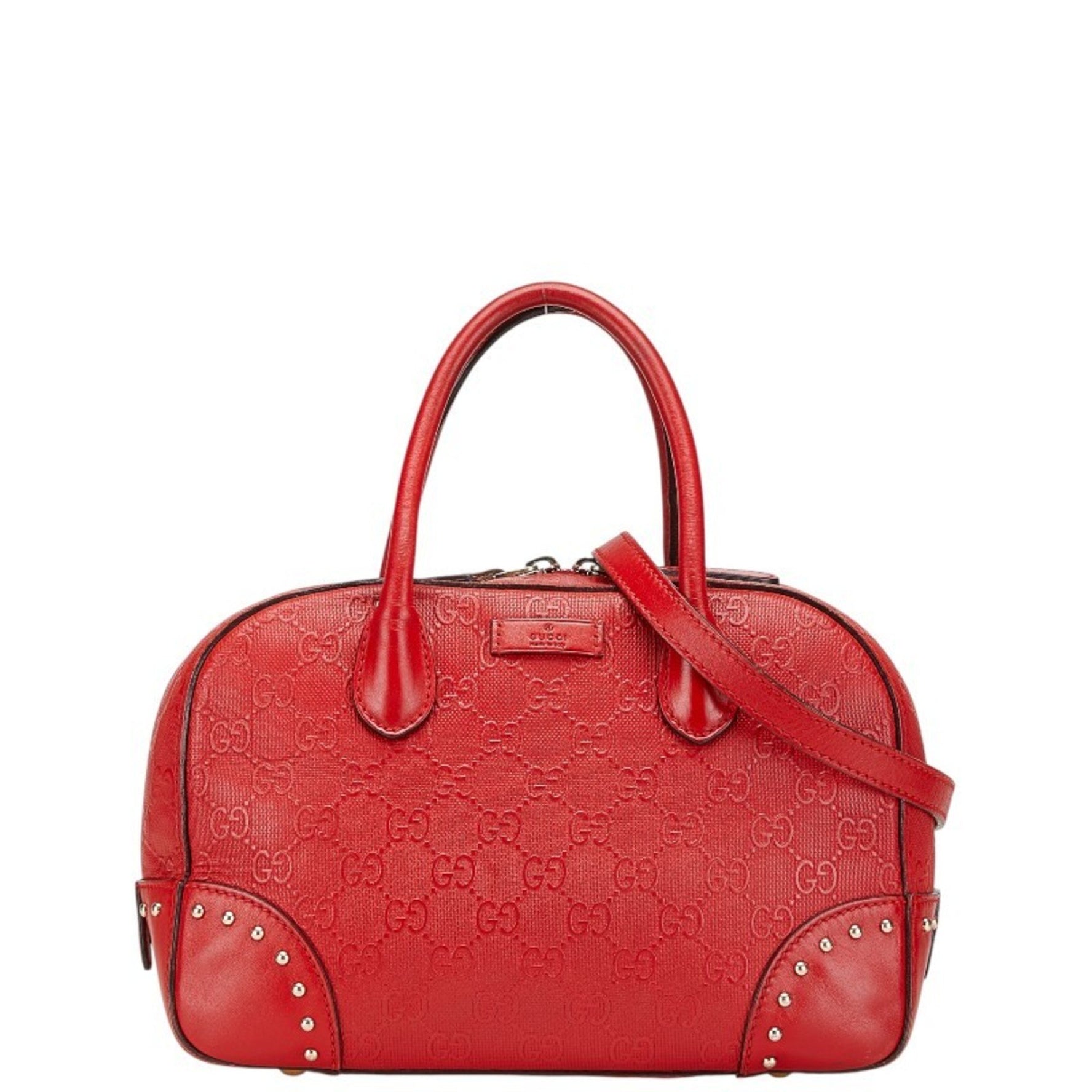 Gucci GG embossed handbag/shoulder bag, red leather