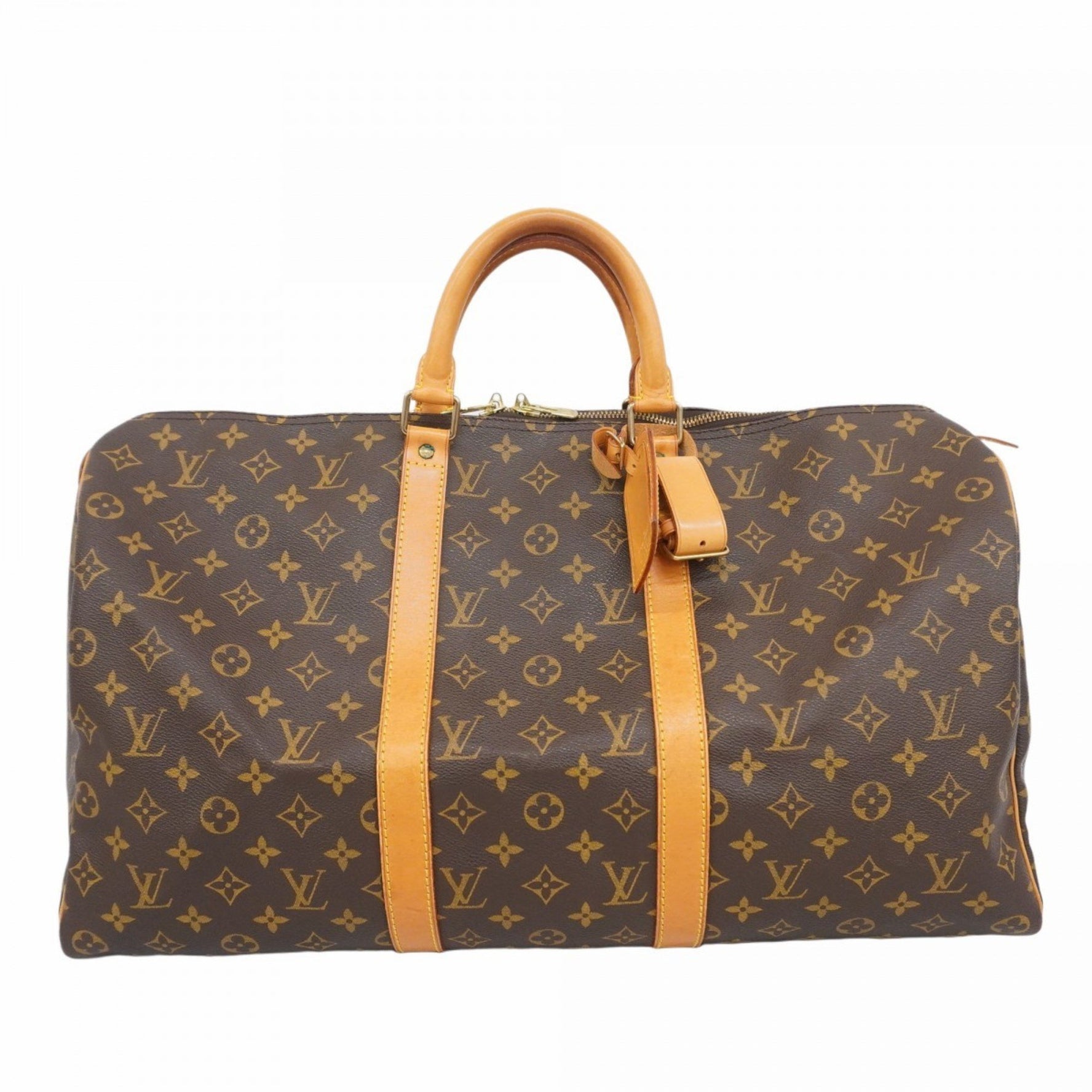 Louis Vuitton Monogram Keepall 50 Boston Bag M41426 Brown Men's and Women's