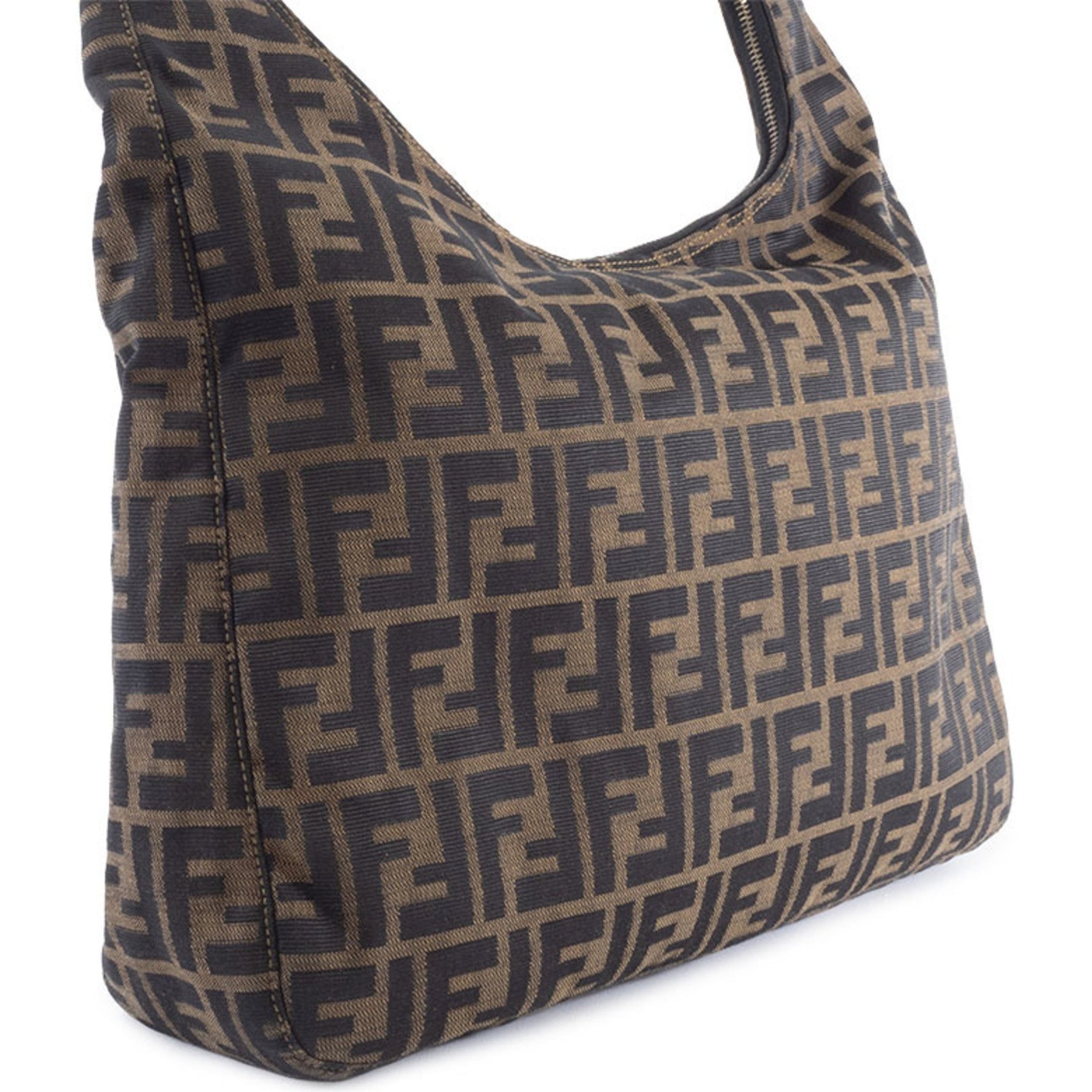 Fendi Zucca Shoulder Bag, Canvas and Leather