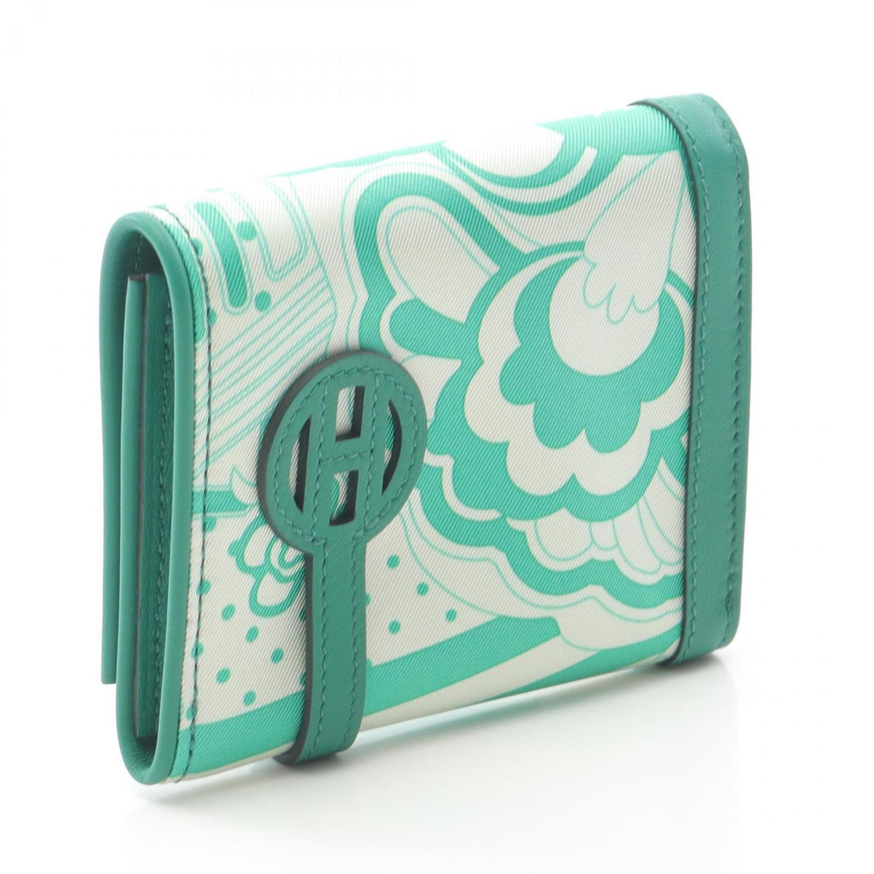 Hermes Hermès Avexois Compact FAUBOURG RAINBOW Wallet/Coin Case, Silk Swift Leather