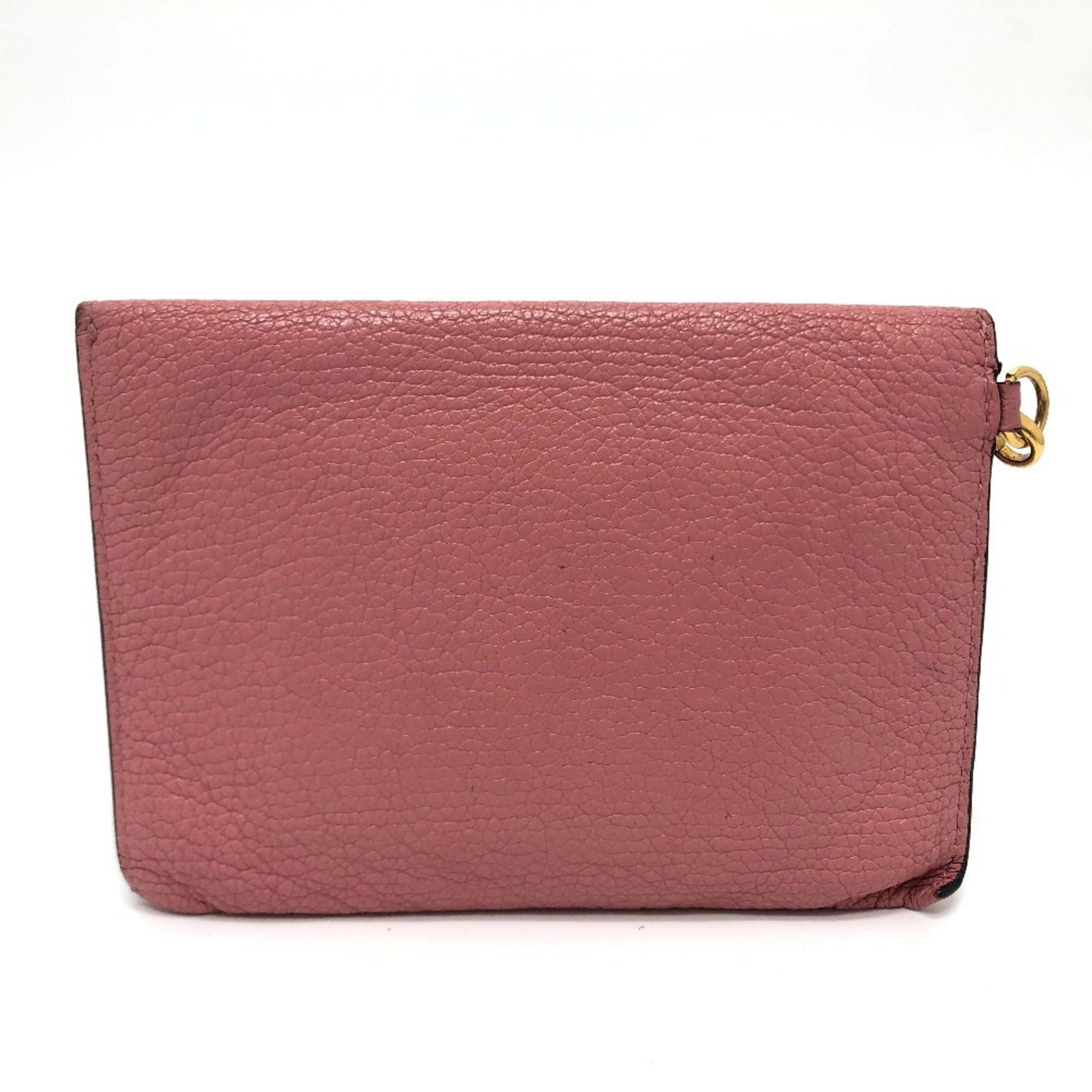 Miu Miu miu miu Madras Love Business Card Holder/Card Case Pouch with Chain Strap Leather