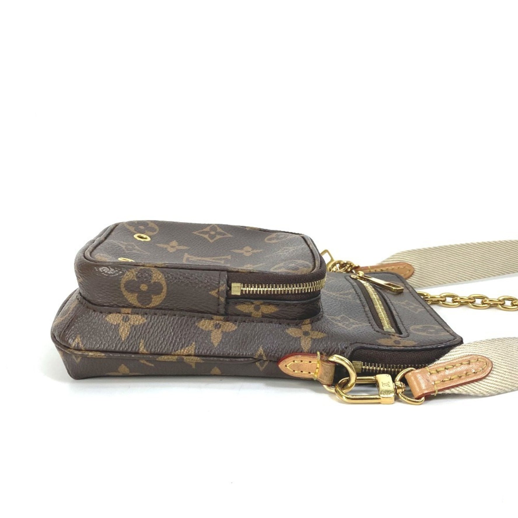 LOUIS VUITTON M80746 Monogram Utility Crossbody Pochette Chain Bag Handbag Shoulder Canvas Women's Brown
