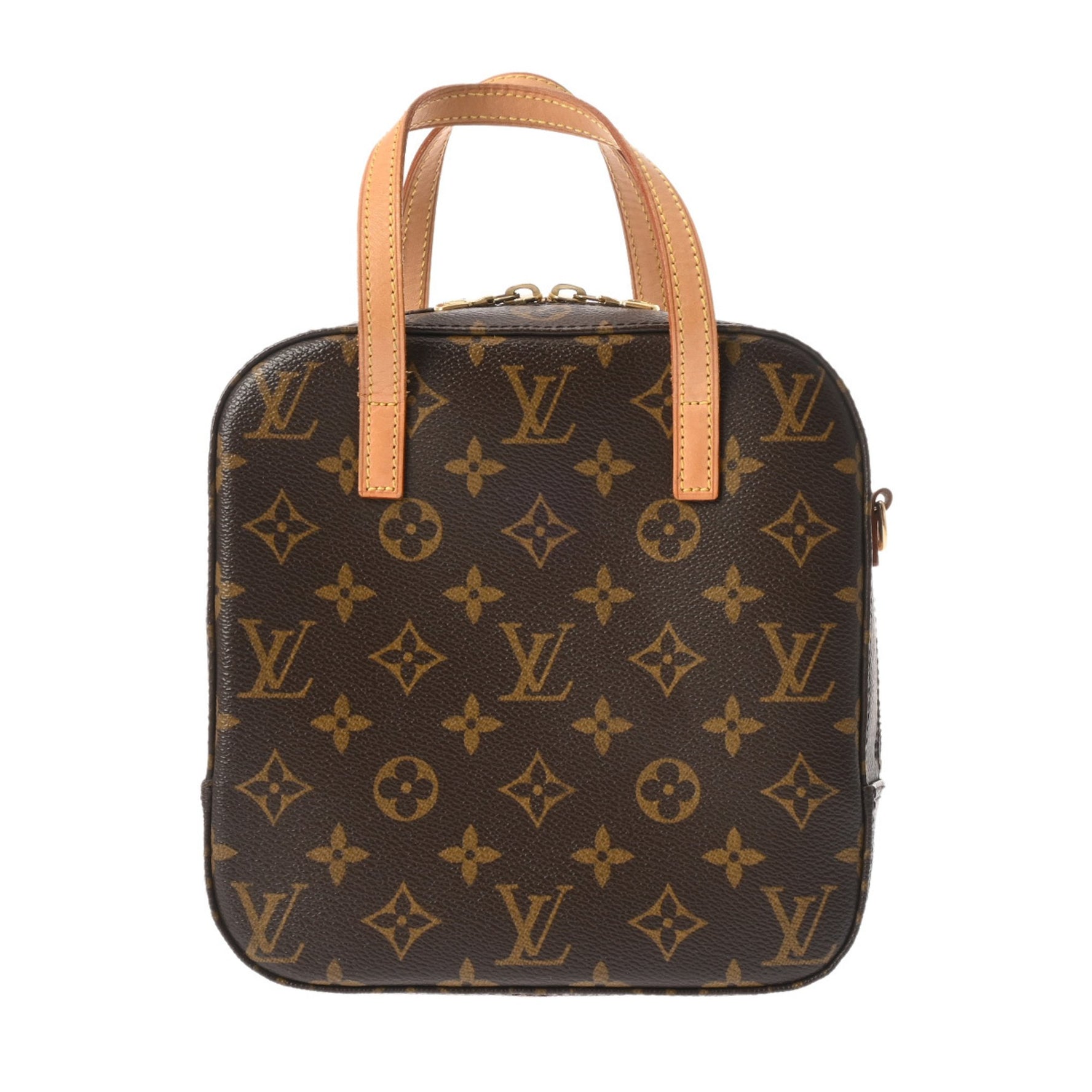 LOUIS VUITTON Monogram Spontini Brown Canvas Handbag, AB Grade, Pre-Owned, Ginzo