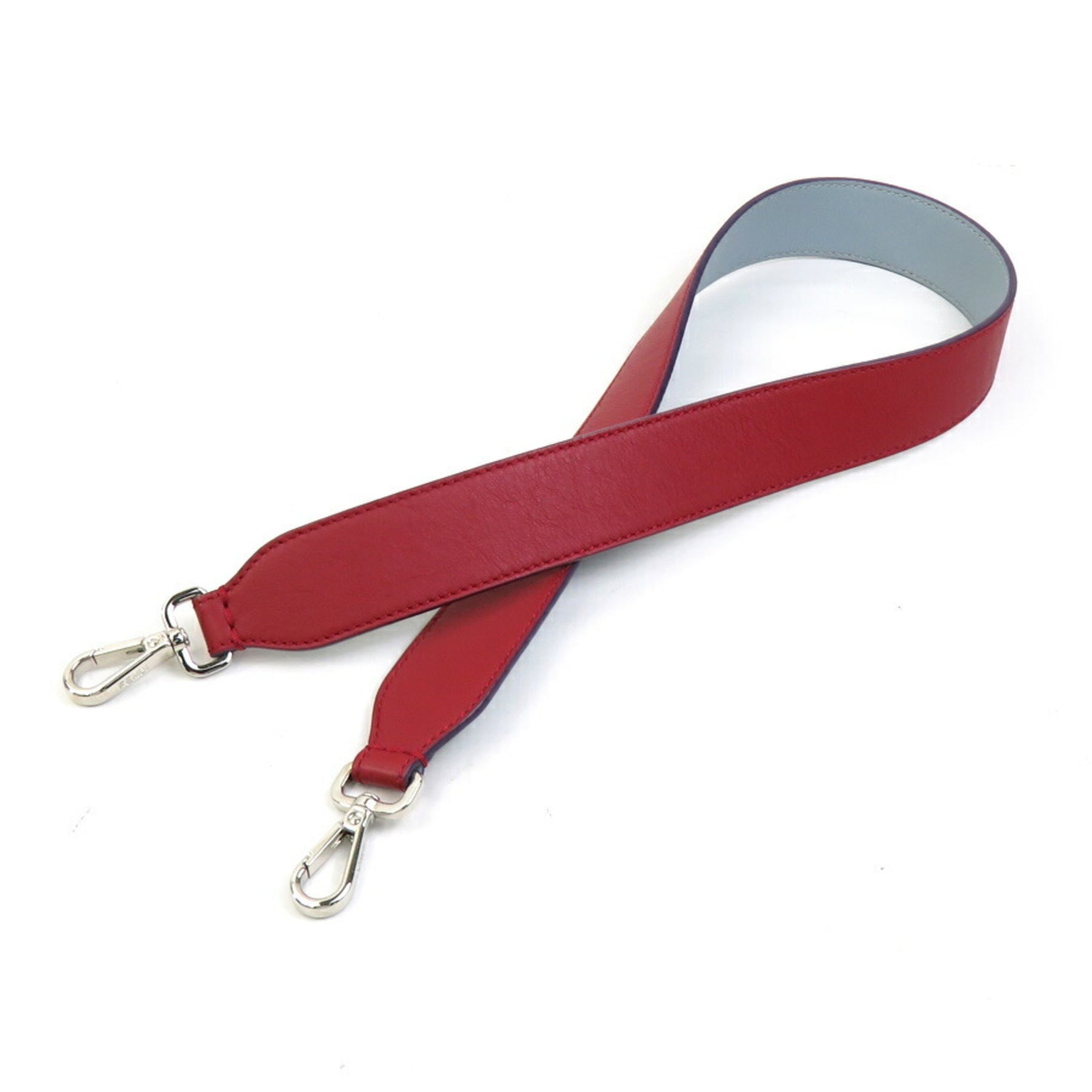 FENDI Shoulder Strap Leather Red x Light Blue