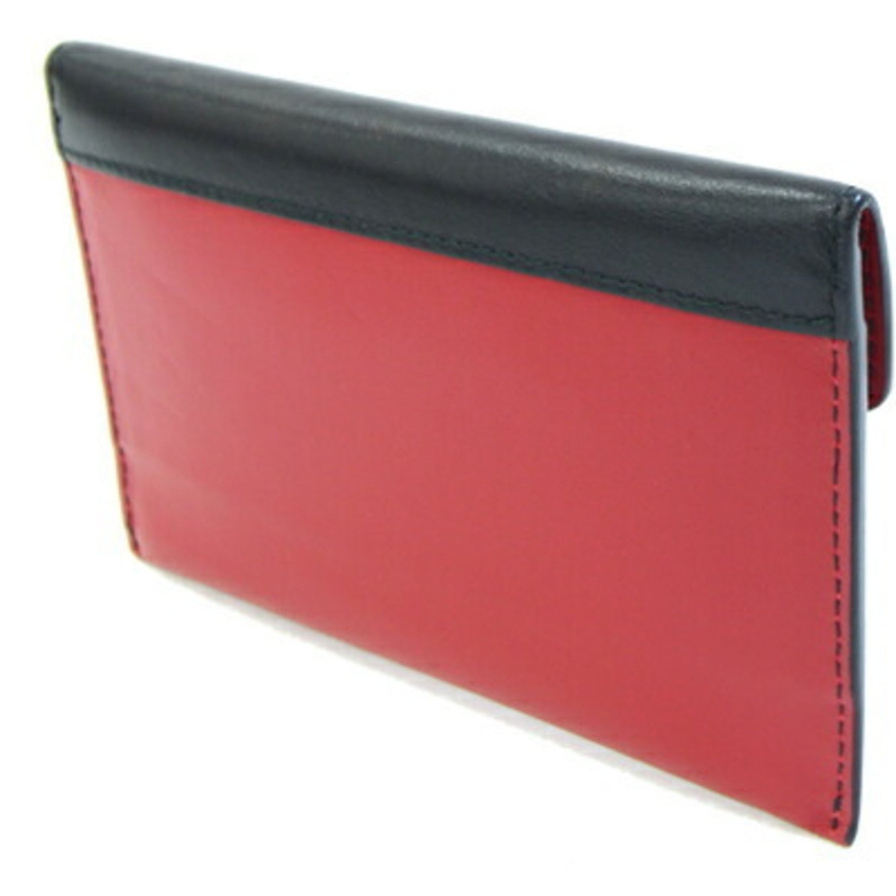 Prada Card Case Red and Black Leather Pass Case, Two-Tone Design