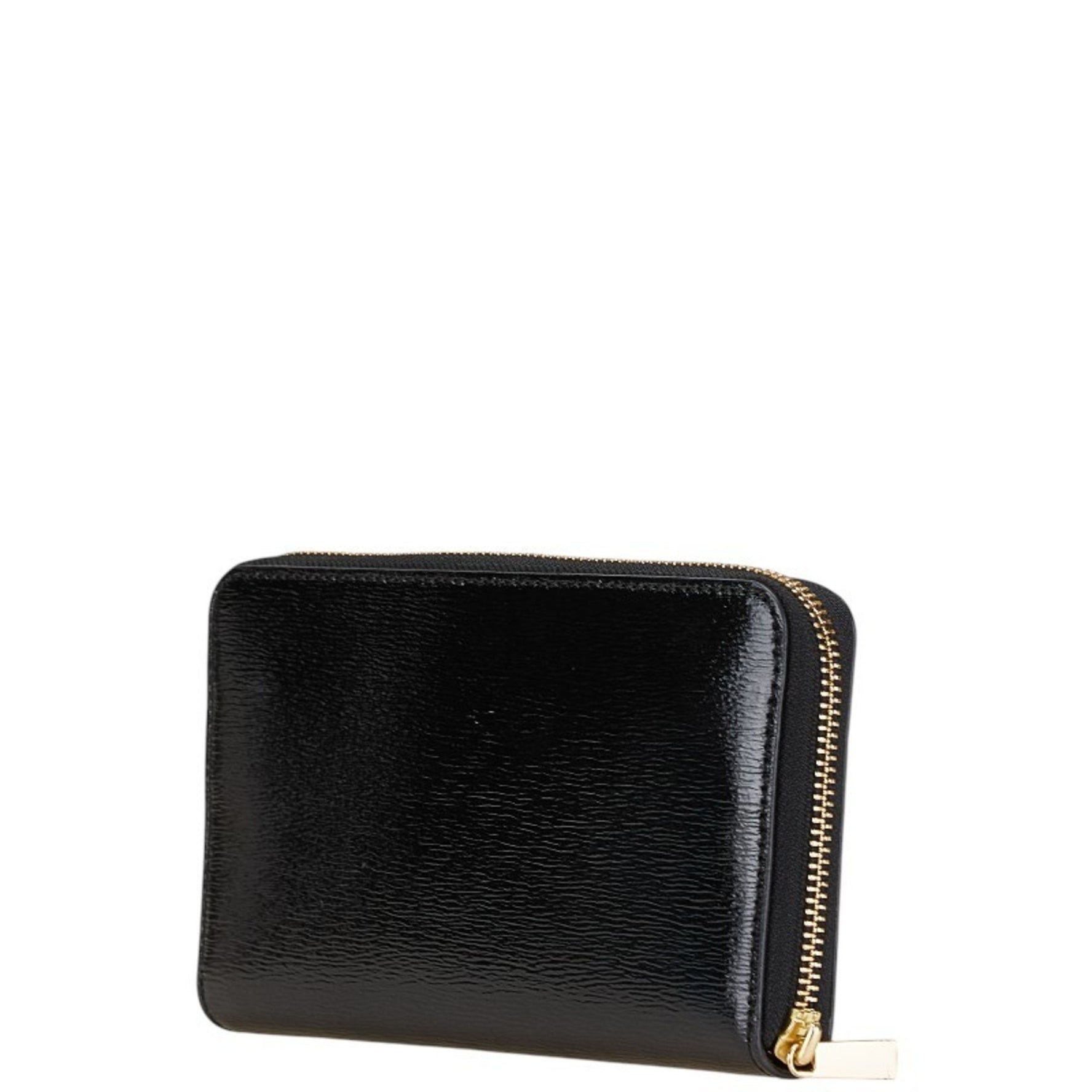 Tory Burch Logo Metal Round Zip Long Wallet Enamel