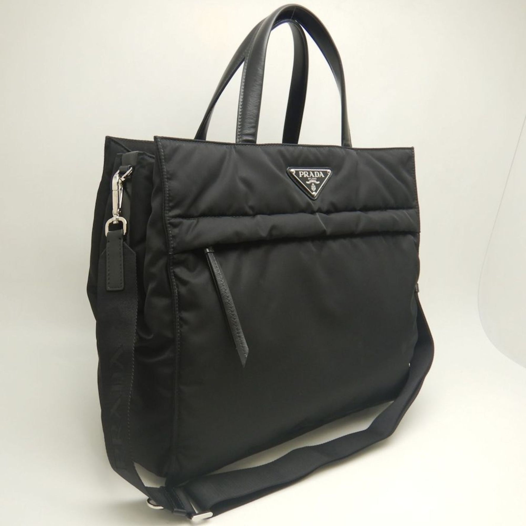 PRADA Tessuto Tote Bag in Nylon and Leather
